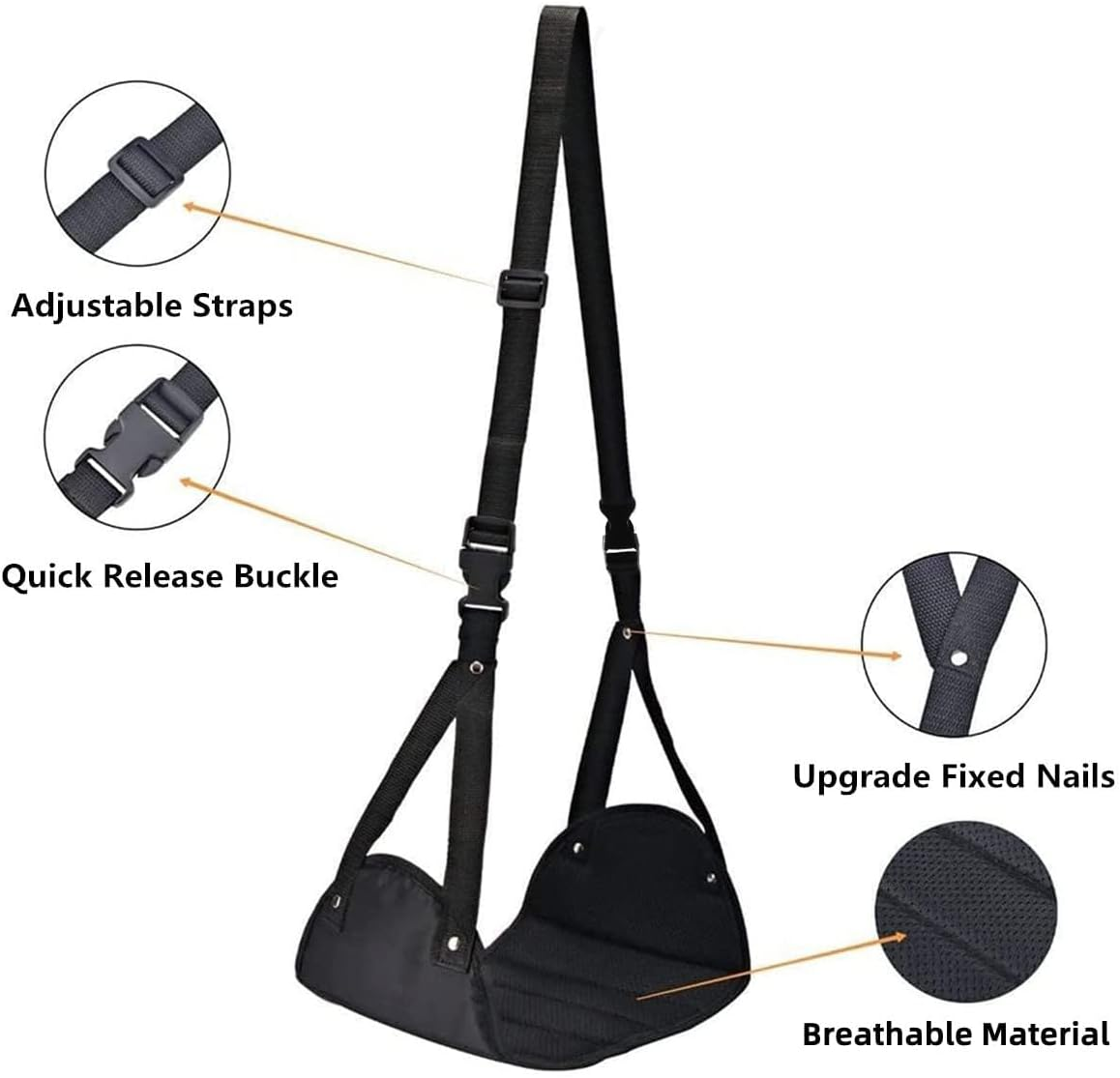 Airplane Footrest - Best Travel Essential, Airplane Travel Accessories, Portable Plane Leg Rest, Provides Relaxation and Comfortable for Long Flight (Sponge) image number 3