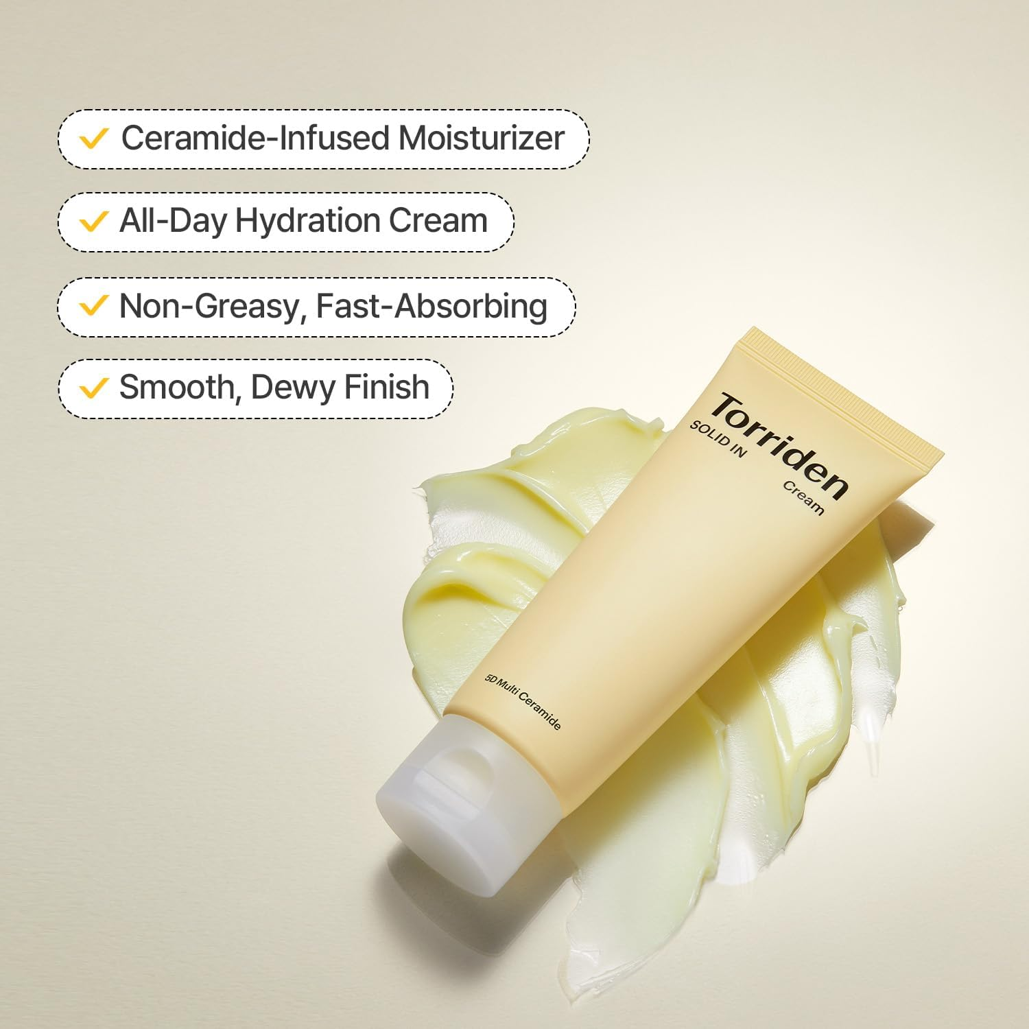 Torriden SOLID in Ceramide Cream 70Ml (2.36 Fl. Oz.) | Moisturizer for Healthy Skin Barrier, Soothing, Nourishing | 5 Types of Ceramide, Allantoin, Panthenol image number 3