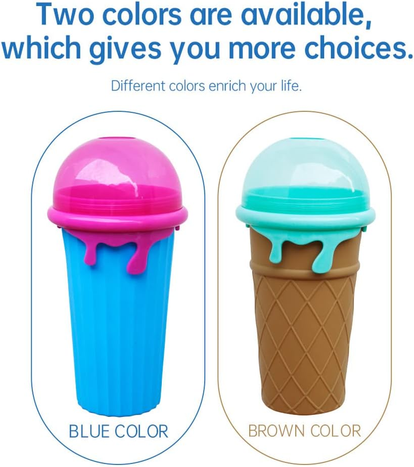 Slushie Cup (Large Capacity), TIK TOK Slushy Maker Cup Frozen Magic Squeeze Fast Homemade Milk Shake Slushy Smoothie Ice Maker, Cool Stuff Tiktok Trend Items - Ice Cream Maker Cup (BLUE) image number 5