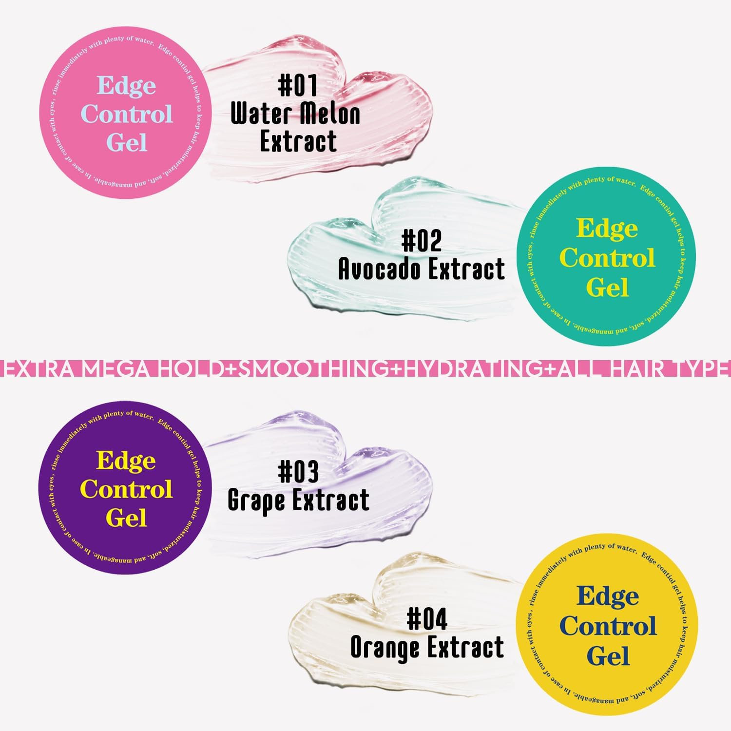 Immetee Edge Control Gel with Brush, Hair Styling Gel Flyaway Hair Tamer, Edge Control Gel for Afro Hair,100G/3.52 Oz (Pink-Watermelon) image number 2