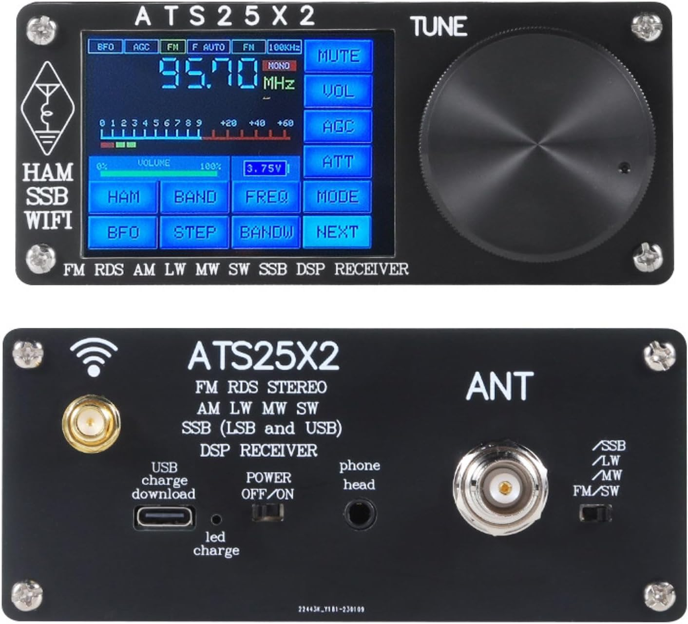 Full Band Radio Receiver Multi Modes, AM LW MW SW SSB DSP Radio Receiver with Antenna image number 1