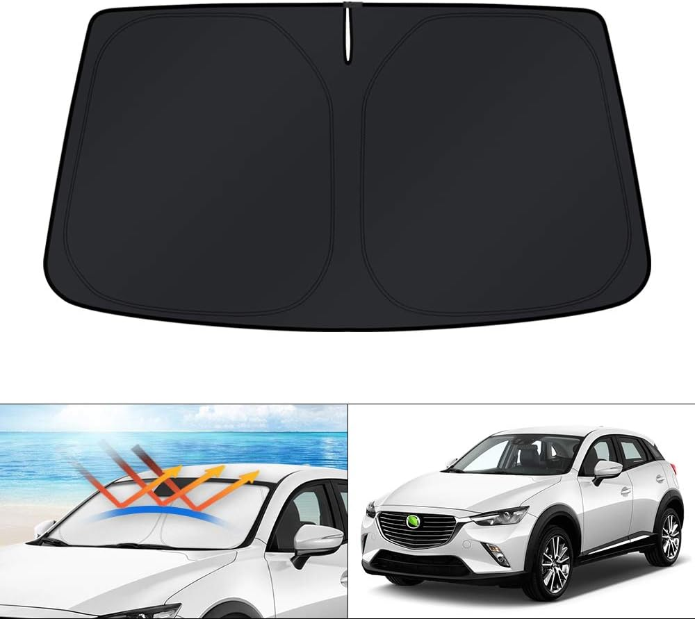 KUST Custom Fit Windshield Sun Shade for Mazda CX-30 2019-2024 CX30 Accessories Sunshade Foldable Sun Visor Protector Blocks UV Rays Keep Your Car Cooler image number 4