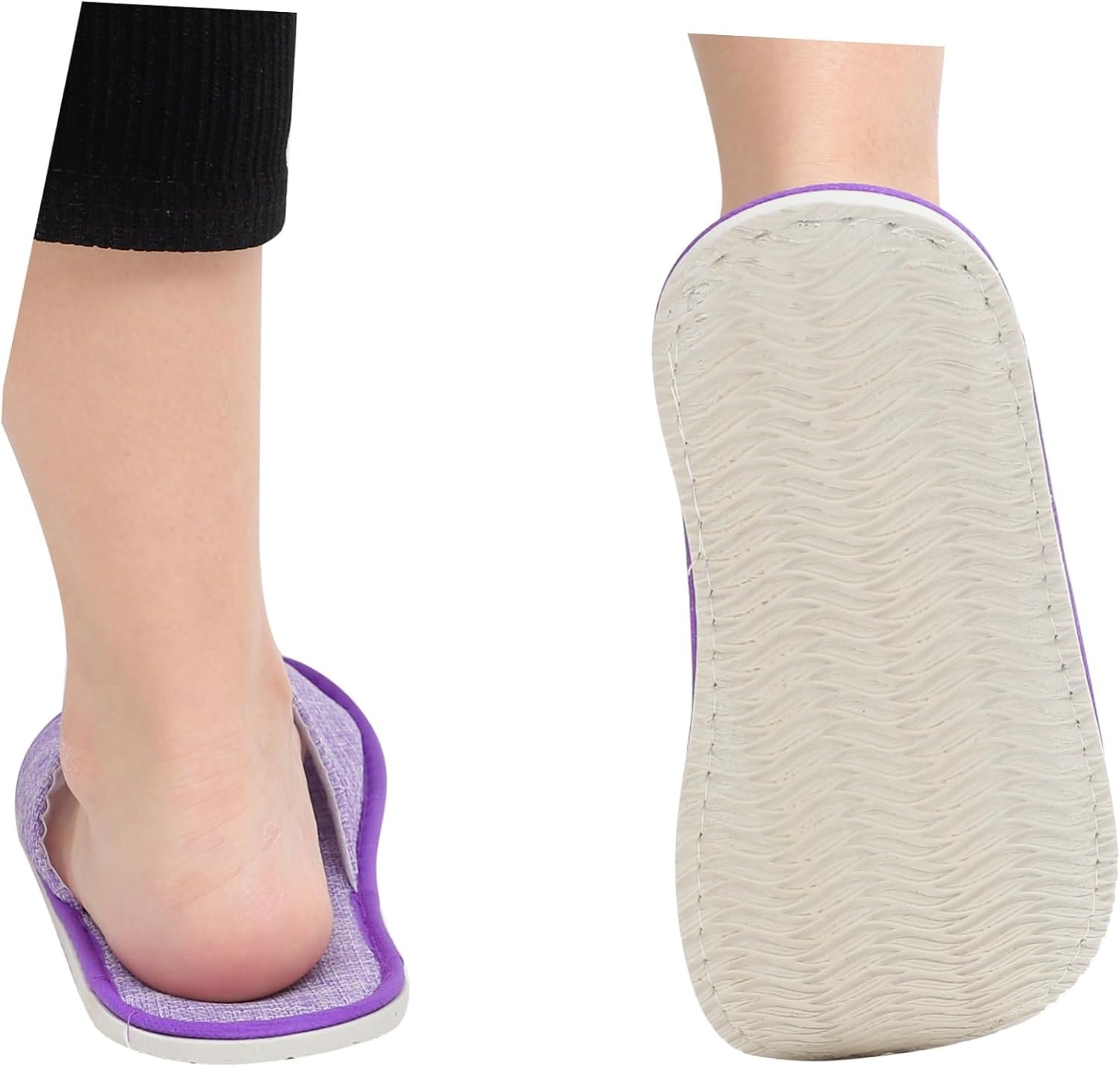 Healeved 10Pairs Bulk Spa Slippers for Women Men Cozy Nonskid Indoor Slippers for Wedding and Home Use image number 2