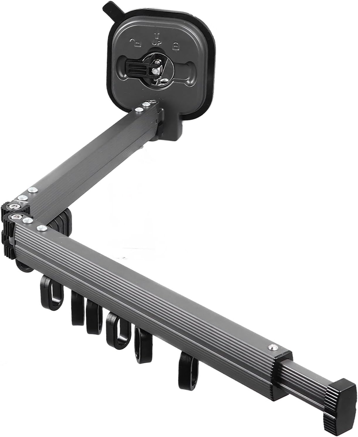 Omabeta 1PCS Double Fold Clothes Drying Rack Wall Mount with Strong Suction Cup, Space Saver Retractable Clothes Hanger Rack with 360 Rotation Lockable Buckle for Balcony Laundry Travel image number 4