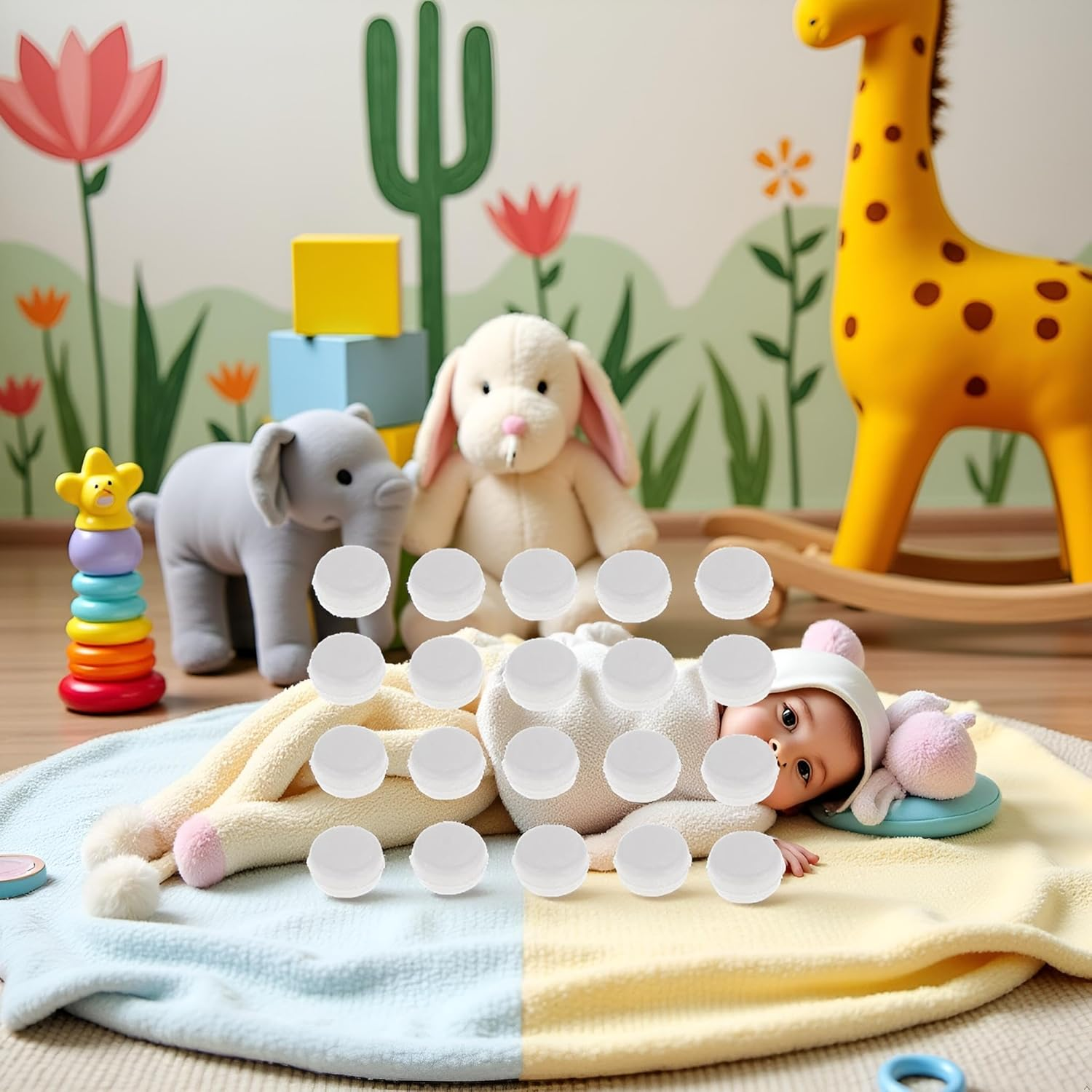 20 Pcs White Rattle Box Noise Maker Insert Squeaker Plastic Ring Box Repair Fix Baby Rattle Accessories (15Mm) image number 6