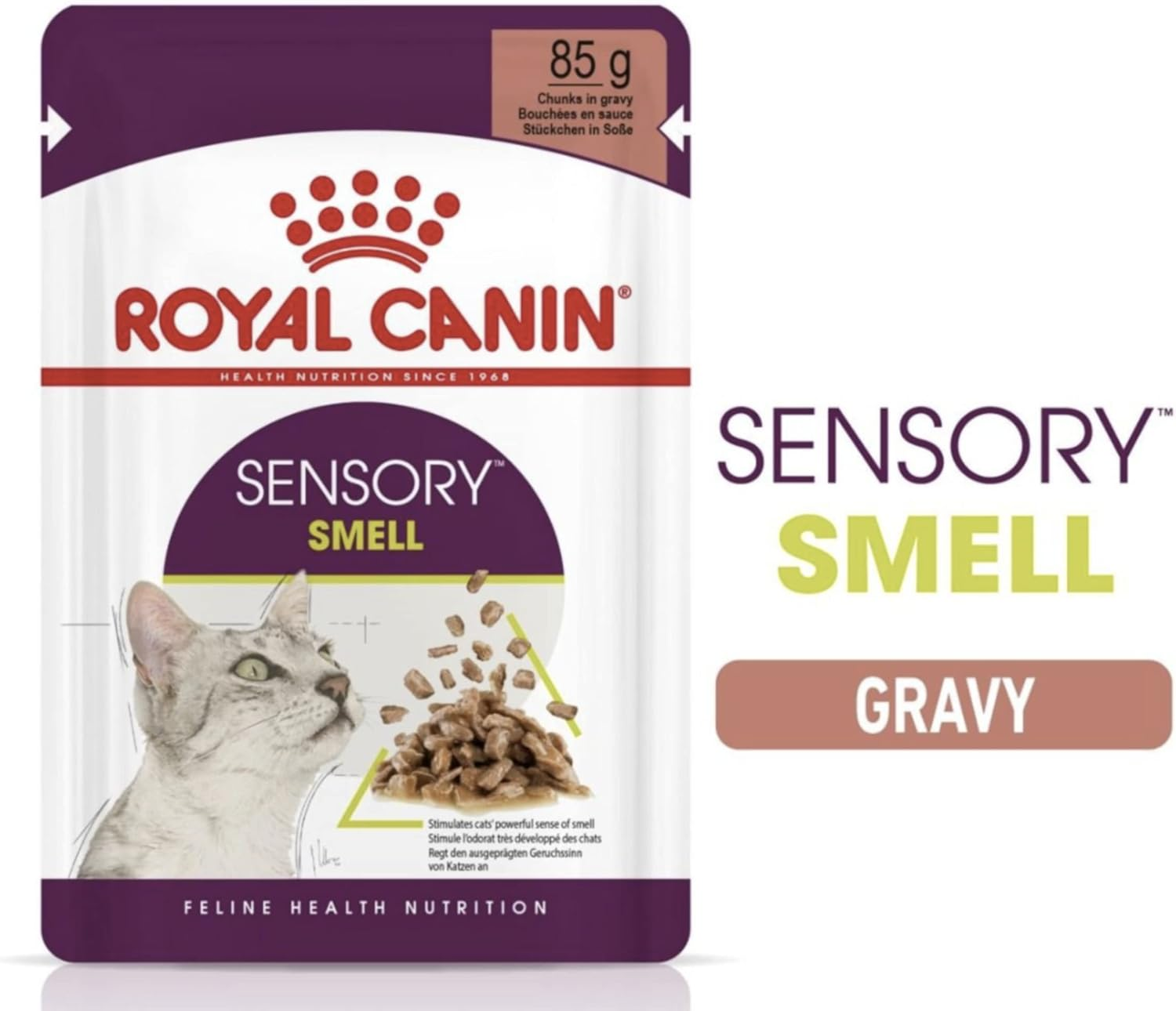 Royal Canin Sensory Smell in Gravy Adult Pouches Wet Cat Food 85 GMS 12 Pack