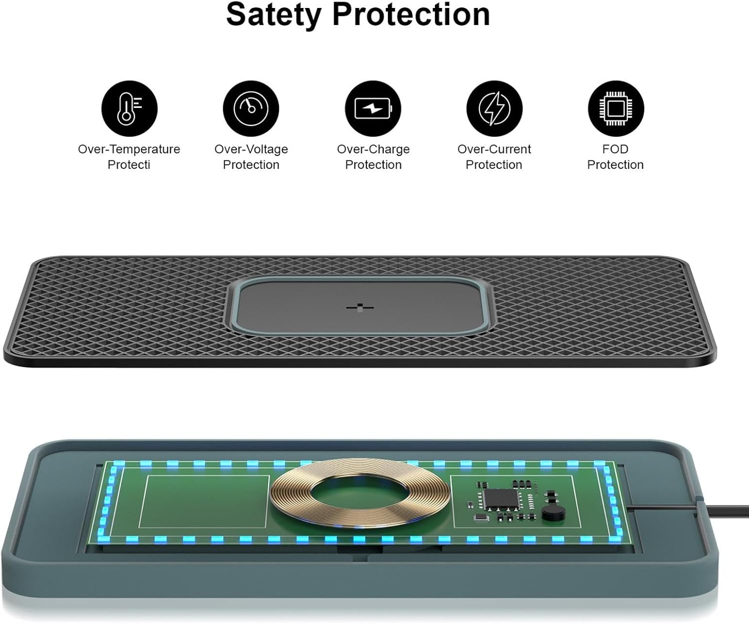 Charging Pad for Car - Non-Slip Car Charger Wireless,Car Charger, Supports Wireless Charging Smartphones Charger for Most Car image number 2
