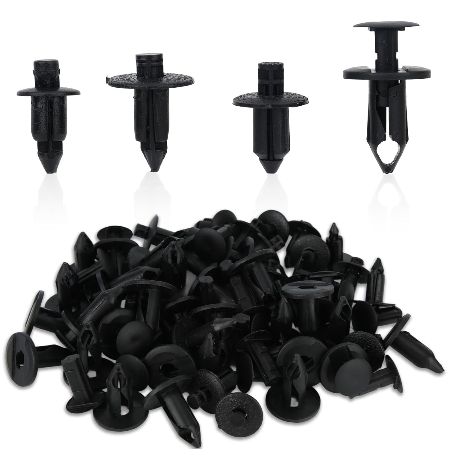 BOXOB 120Pcs Plastic Fender Clips Body Rivets, 4 Styles Push Rivet Pins Compatible with UTV ATV Motorcycle Sports Bicycle M7 and More Fender Clips for Polaris Yamaha Suzuki Kawasaki image number 4