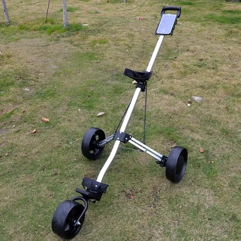 Aluminium Golf Bag Trolley Push Cart Folding Scorecard with Phone Holder image number 6