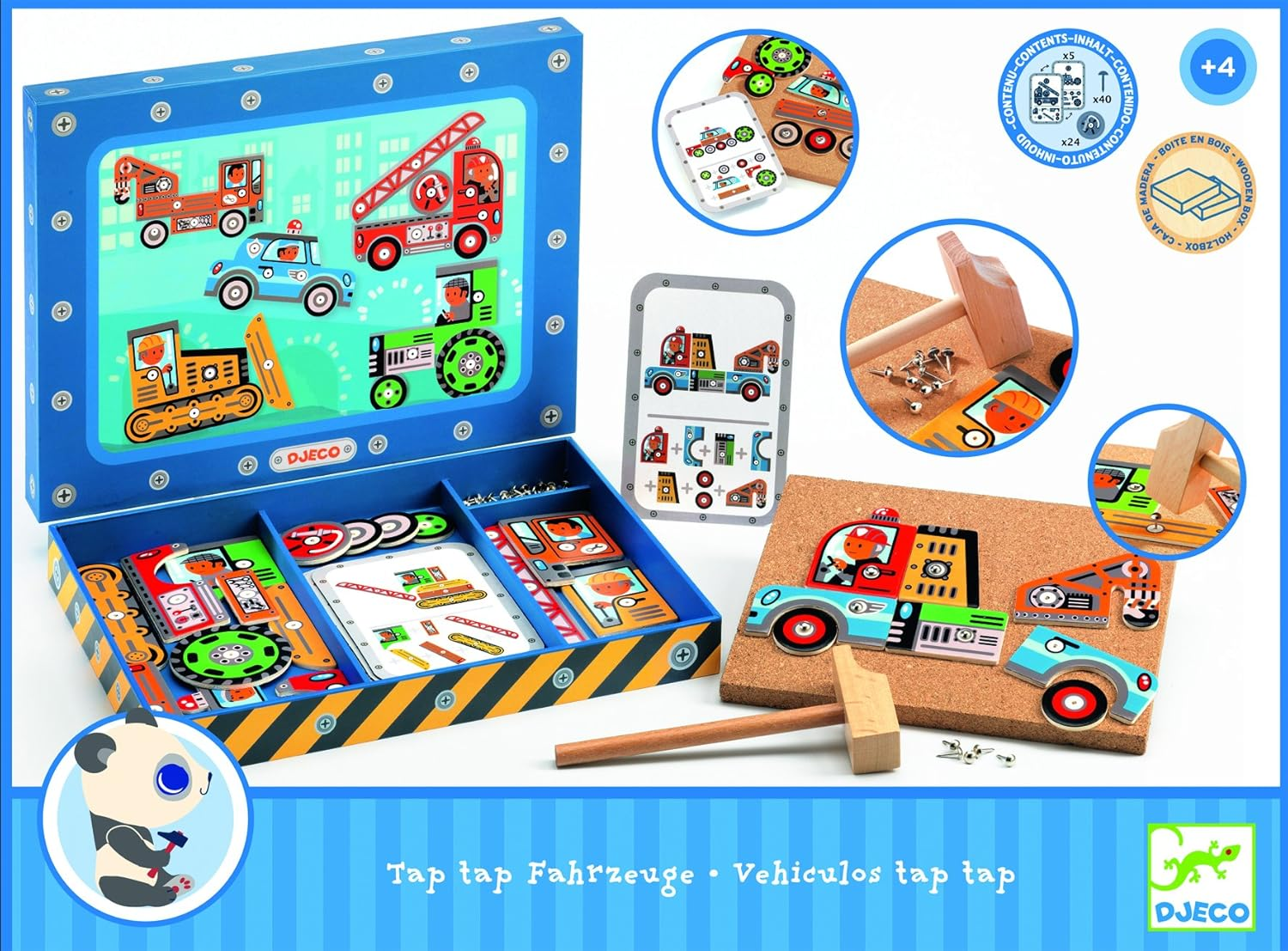 Djeco DJ06641 Vehicles Tap Tap Early Learning Set image number 2
