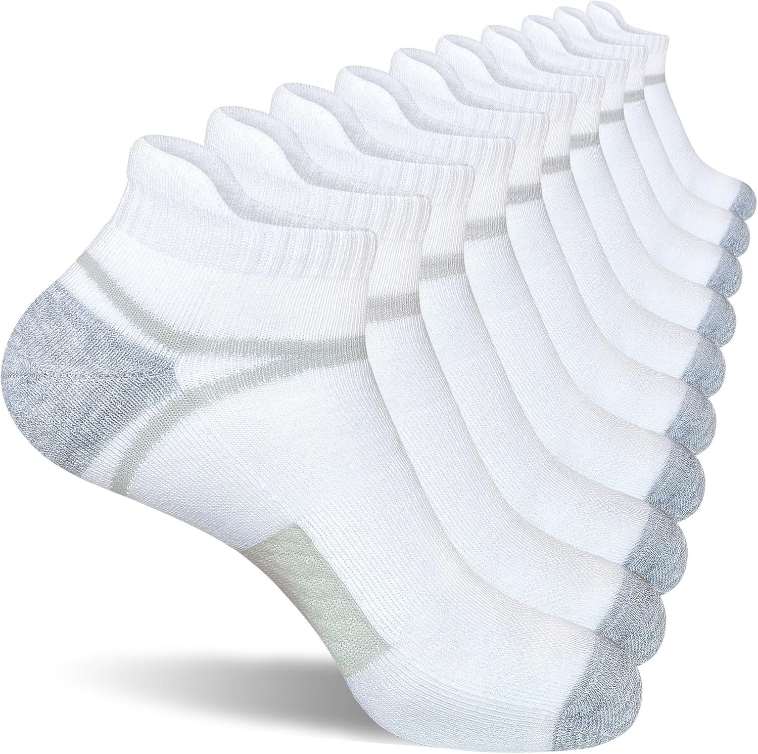 Mens Ankle Socks Anti-Blister Cushioned Athletic Running Socks with Arch Support 5 Pairs