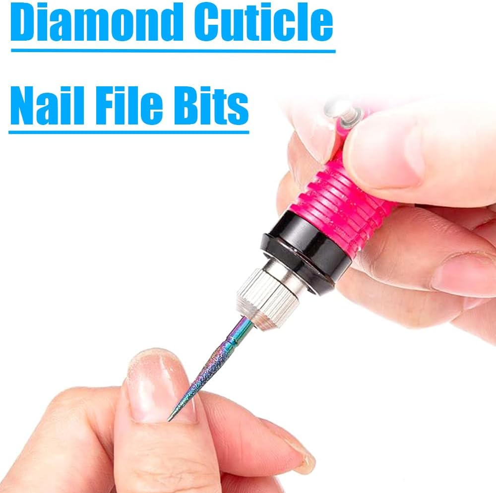 Yakamoz 20Pcs Nail Drill Bits Set, 2.35Mm Shank Professional Diamond Cuticle Nail File Bits and Ceramic Acrylic Gel Nail Bit Kit for Manicure Pedicure, Home Salon image number 2