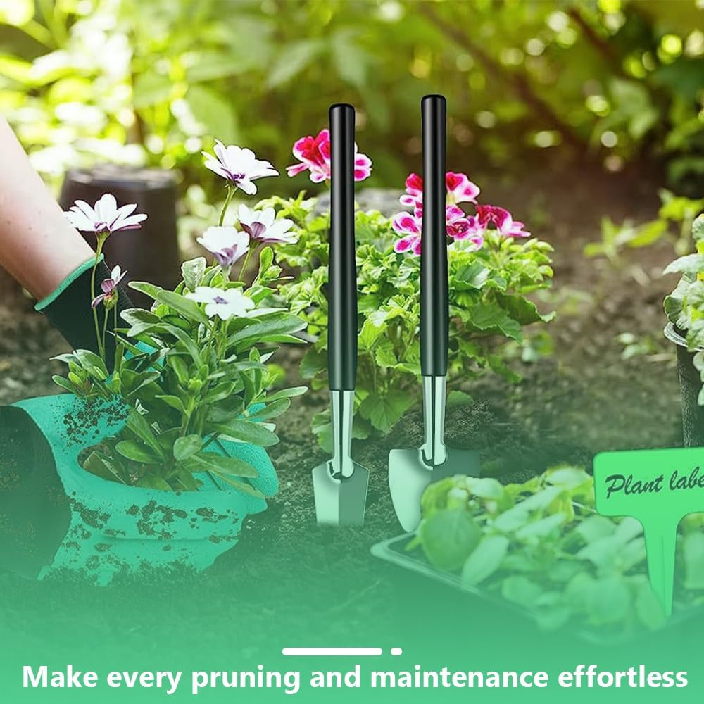 MOTRAIN Gardening Bonsai Tools Set, 24 PCS Carbon Steel Bonsai Tree Kit Tools for Beginners, Plant Trimming Tool Kit Tree Care Bag with Bonsai Wire, Pruning Shears,Scissors, Rake, Shovel, Leaf Cutters image number 5