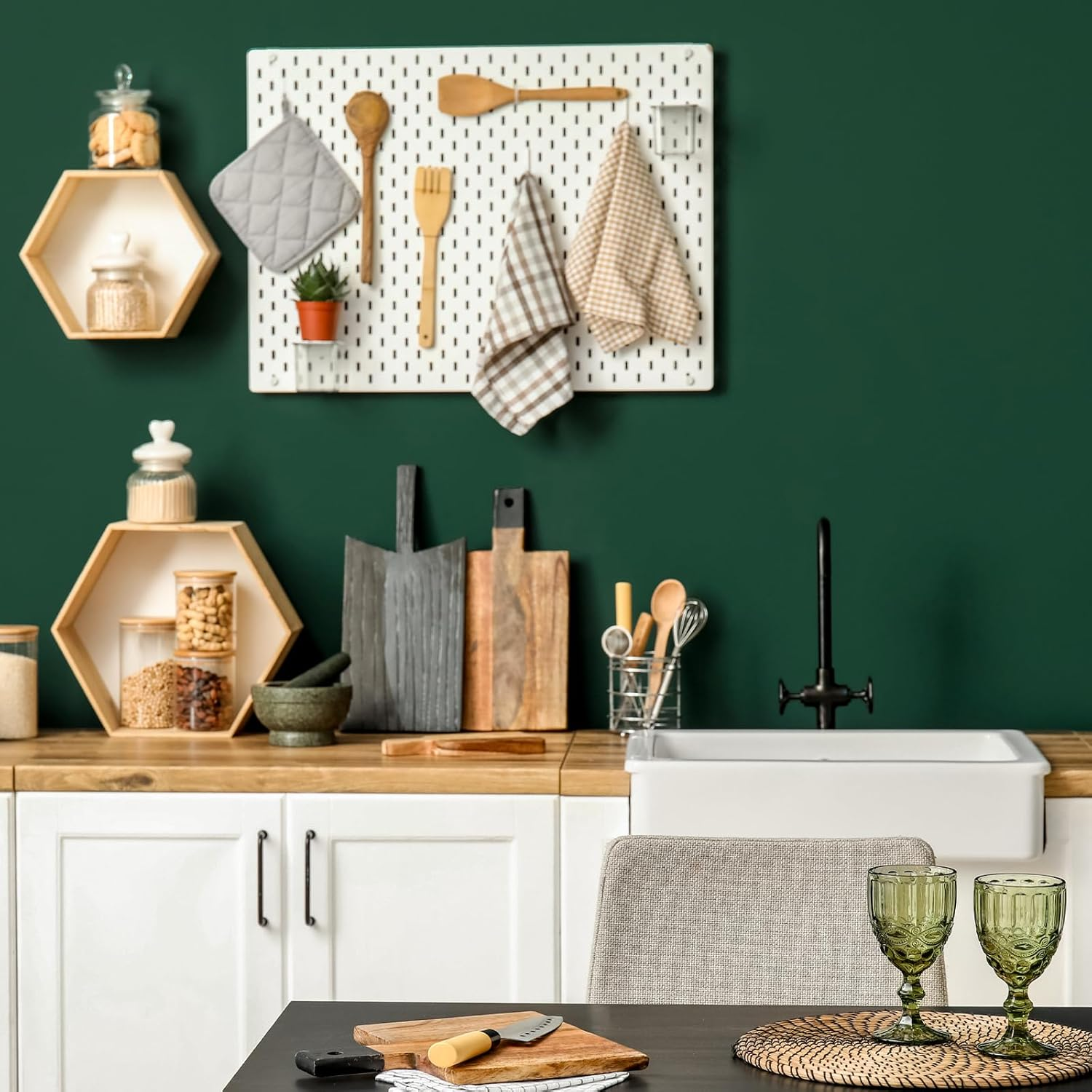 Orgthin Peel and Stick Wallpaper Contact Paper Self Adhesive 15.7" X 118.1", Solid Color Waterproof, Vinyl Wall Paper Roll, Textured Wallpaper Removable for Cabinets Countertop Shelf, Dark Green image number 4