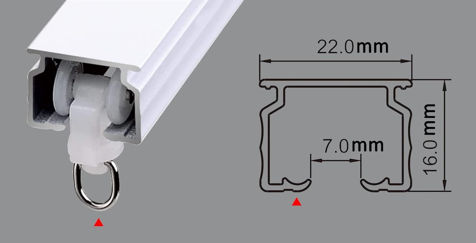 Curtain Track Rollers, Ripple Fold Curtain Wheeled Carriers, Fold Drapery Runners, 60PCS (22X16 Mm / 0.87&times; 0.63 Inches) - White image number 3