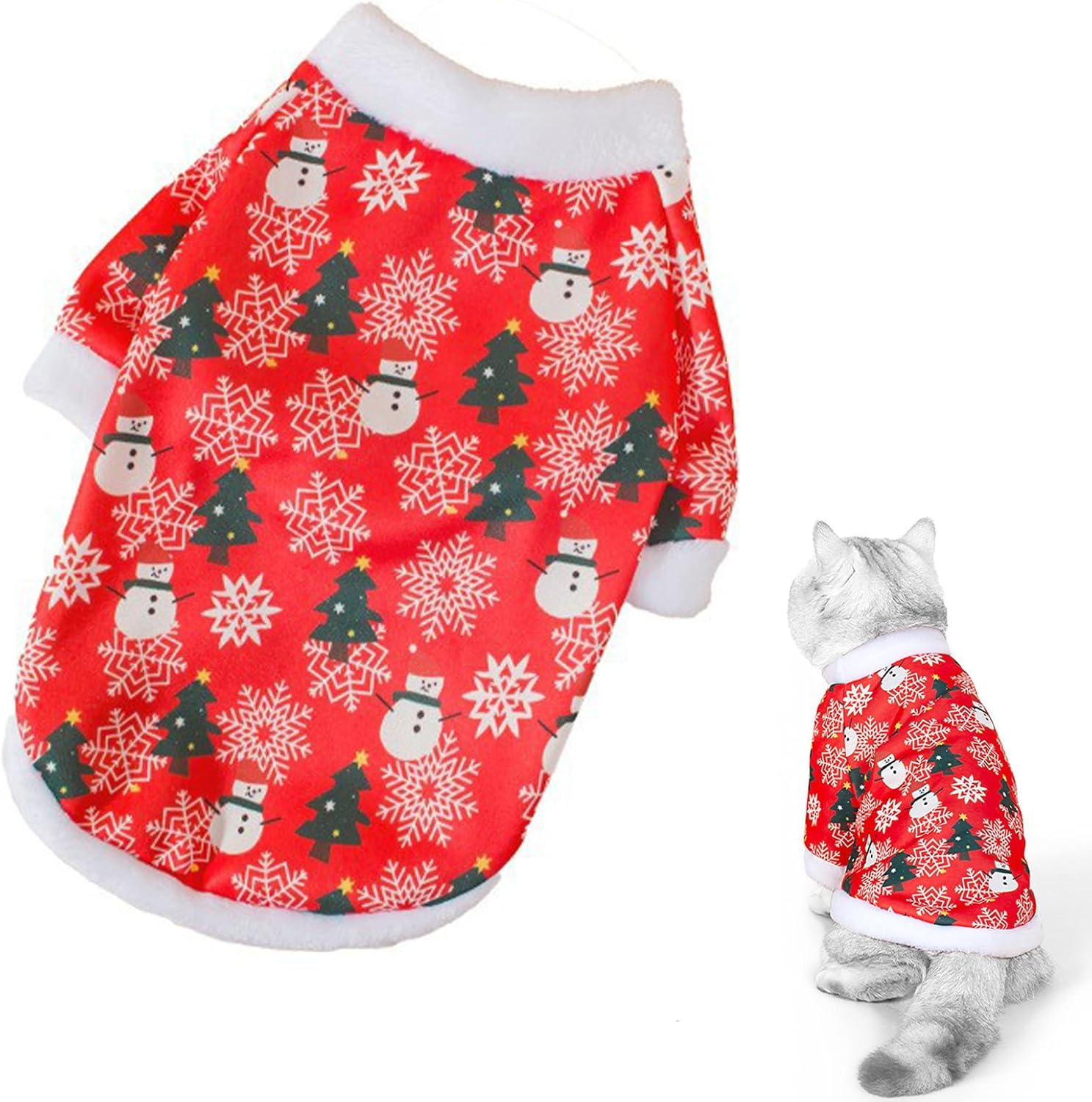 Dog Christmas Costume, Christmas Pet Costumes, Soft Dog Costume Christmas, Pet Clothing, Christmas Winter Coat Snowman, Christmas Jumper Dogs for Medium Small Dog Cat (M) image number 4