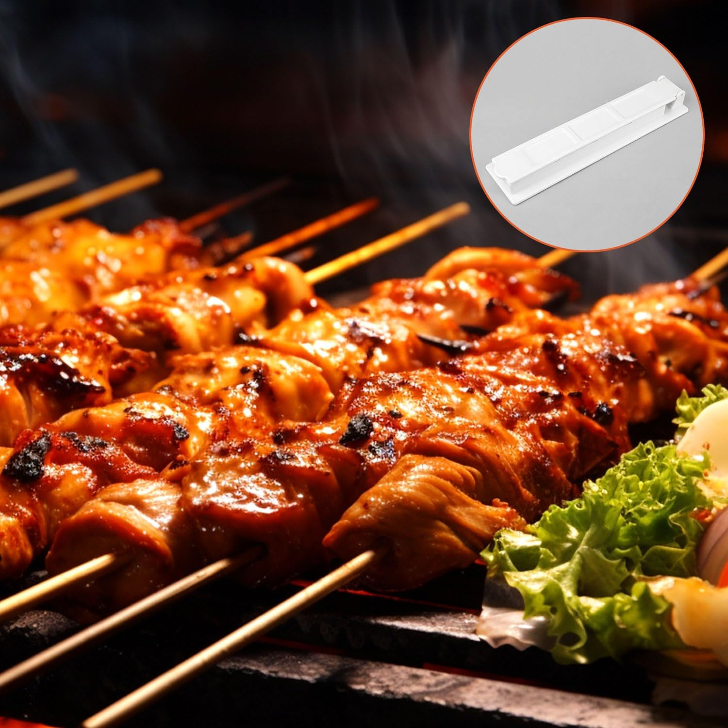 Kabob Maker Machine, Thick Plastic Kebab Press Manual Kabob Mould Easy to Use for Barbecue Newbie, Turkish Kebab (White) image number 3
