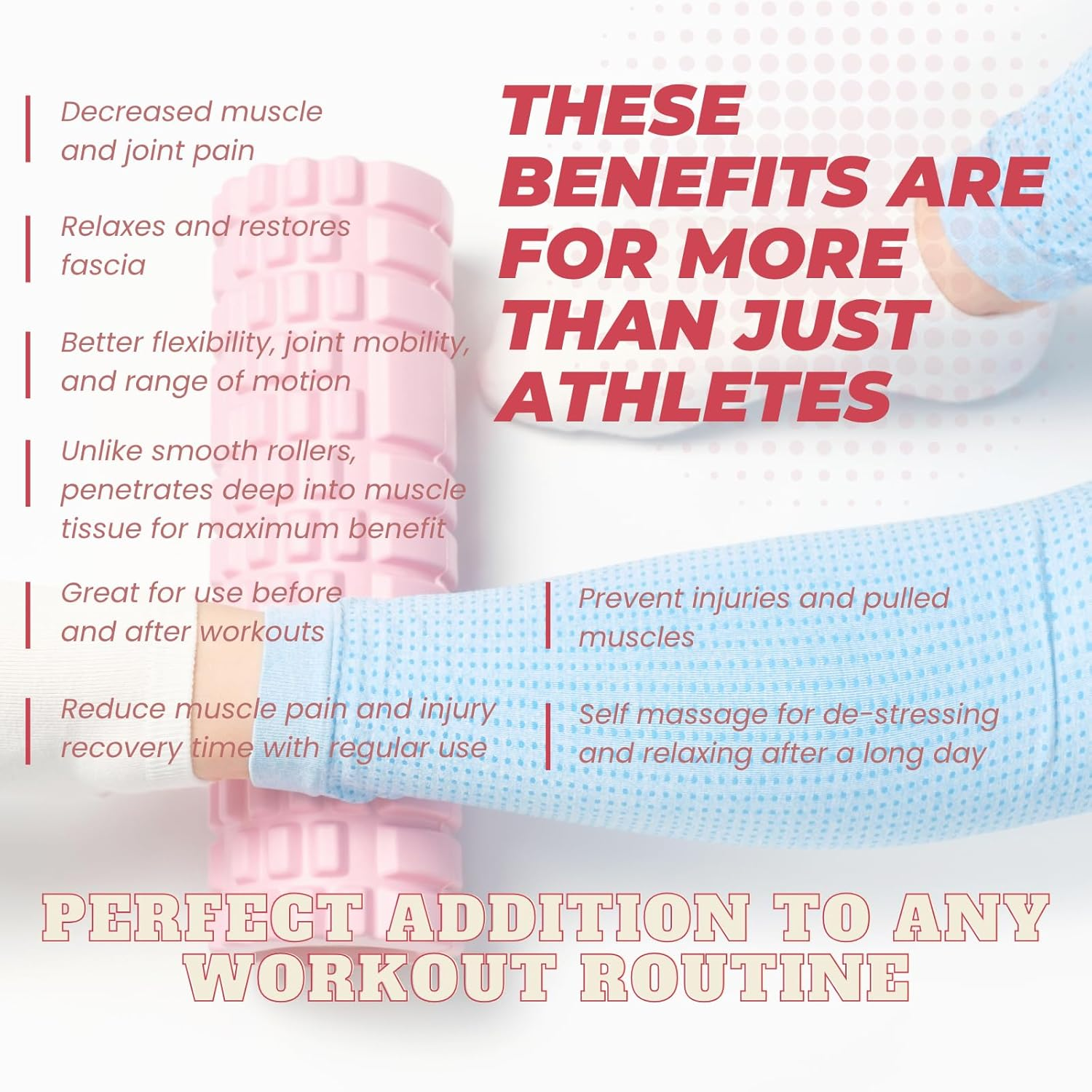 4-In-1 Foam Roller Kit for Deep Tissue Massage, 33Cm Muscle Roller Stick and Massage Ball for Physical Therapy Pain Relief Myofascial Release Balance Exercise (Pink/Peanut Massage Ball) image number 3