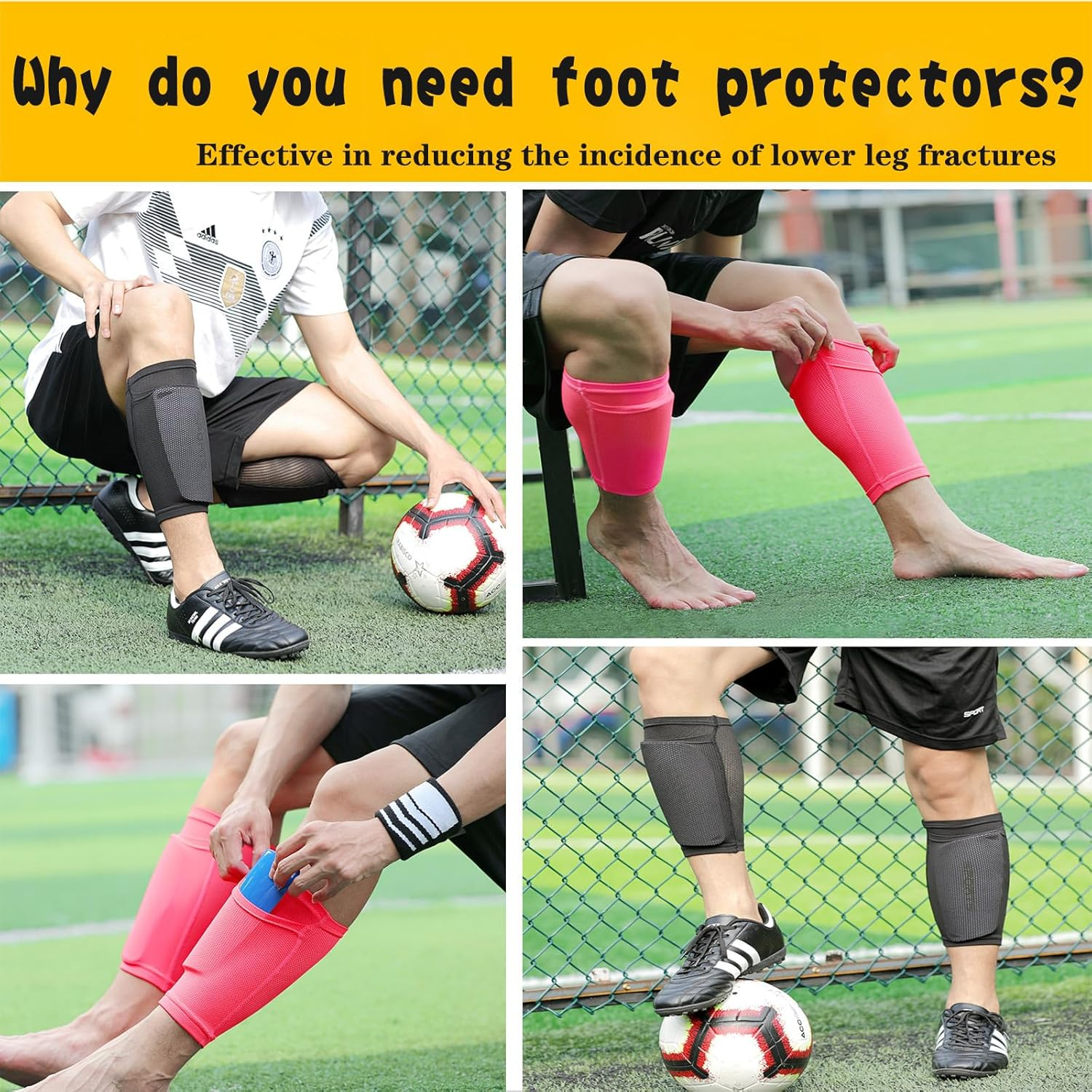 4Pcs Mini Shin Pads Soccer Shin Guards Small Protective Equipment Shin Guards for Kids Dark Blue and Black Football Training Shin Pads for Boys Girls image number 1