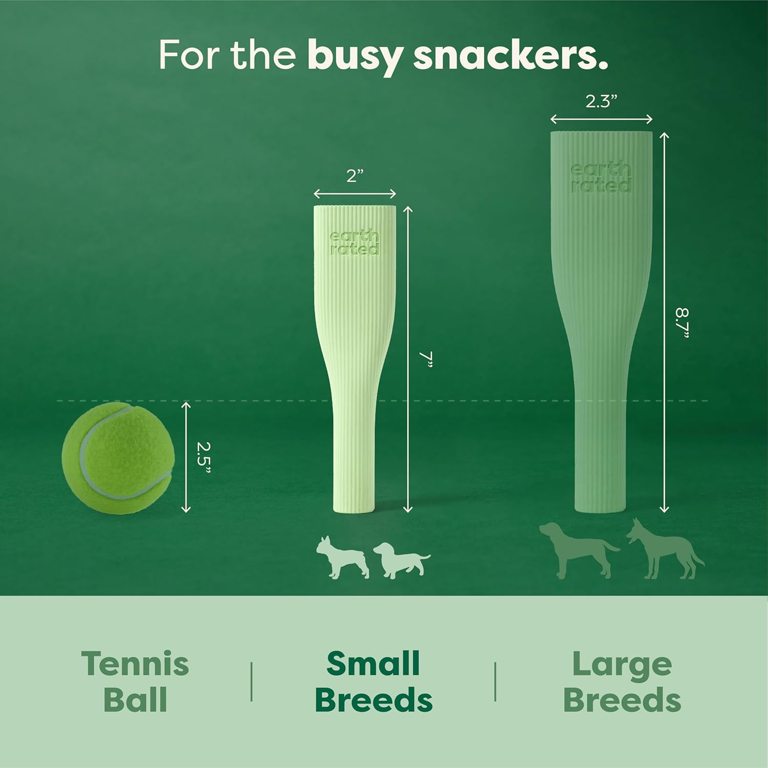 Earth Rated Dog Toy, Enrichment Toys for Adult and Puppy Dogs, Dishwasher and Freezer-Safe, Natural Rubber, Small, Green image number 6