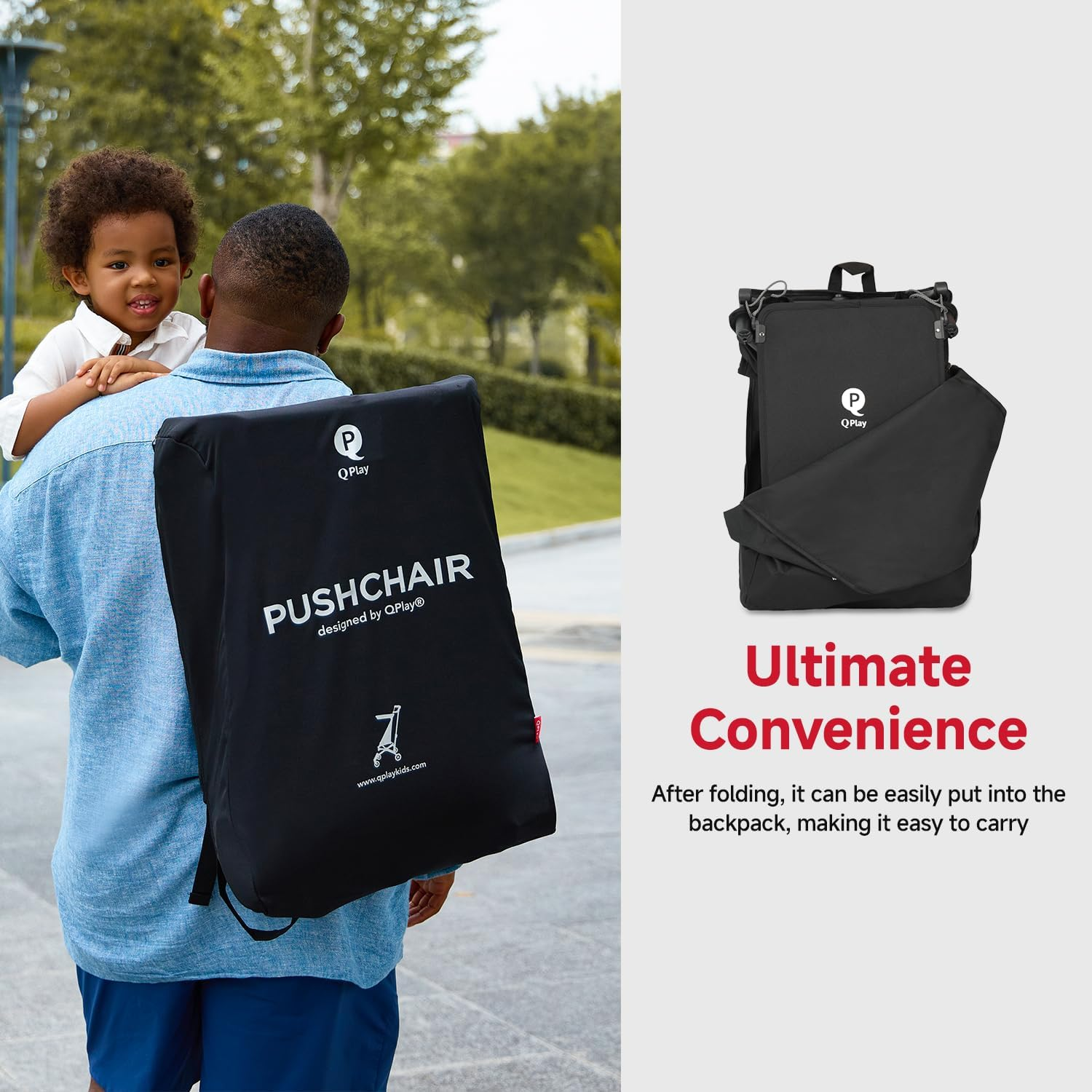 Qplay T18 Ultra Lightweight Baby Travel Stroller Small Compact Easy - Fold, Fits Airplane Easy Carry and Storage with Carry Bag for Kids Ages 1-3 Years Old Families on the Go