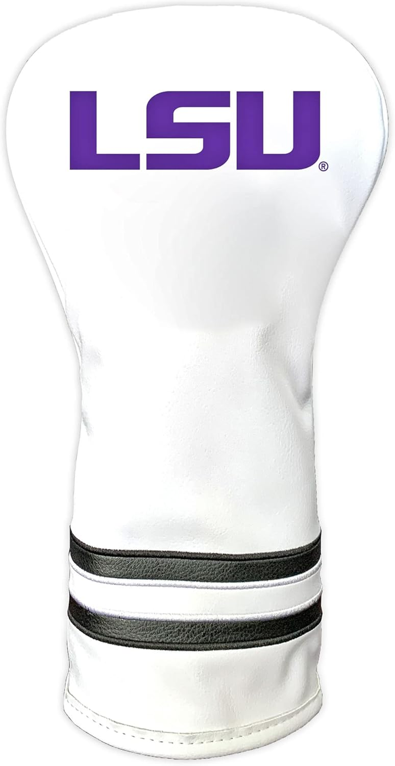 Team Golf NCAA White Vintage Driver Golf Club Headcover, Form Fitting Design, Retro Design & image number 1