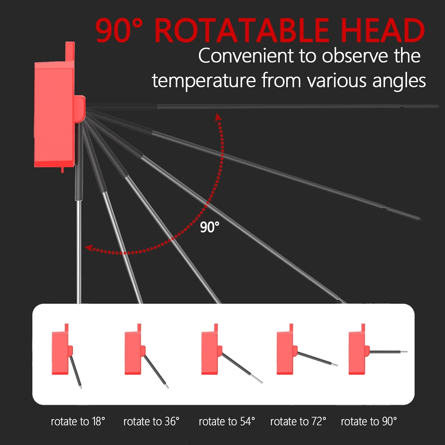Waterproof Digital Candy Thermometer, Instant Read Food Cooking Meat Thermometer with Pot Clip, Backlight, Temperature Alarm for Kitchen, BBQ（AAA Battery Not Included） image number 6