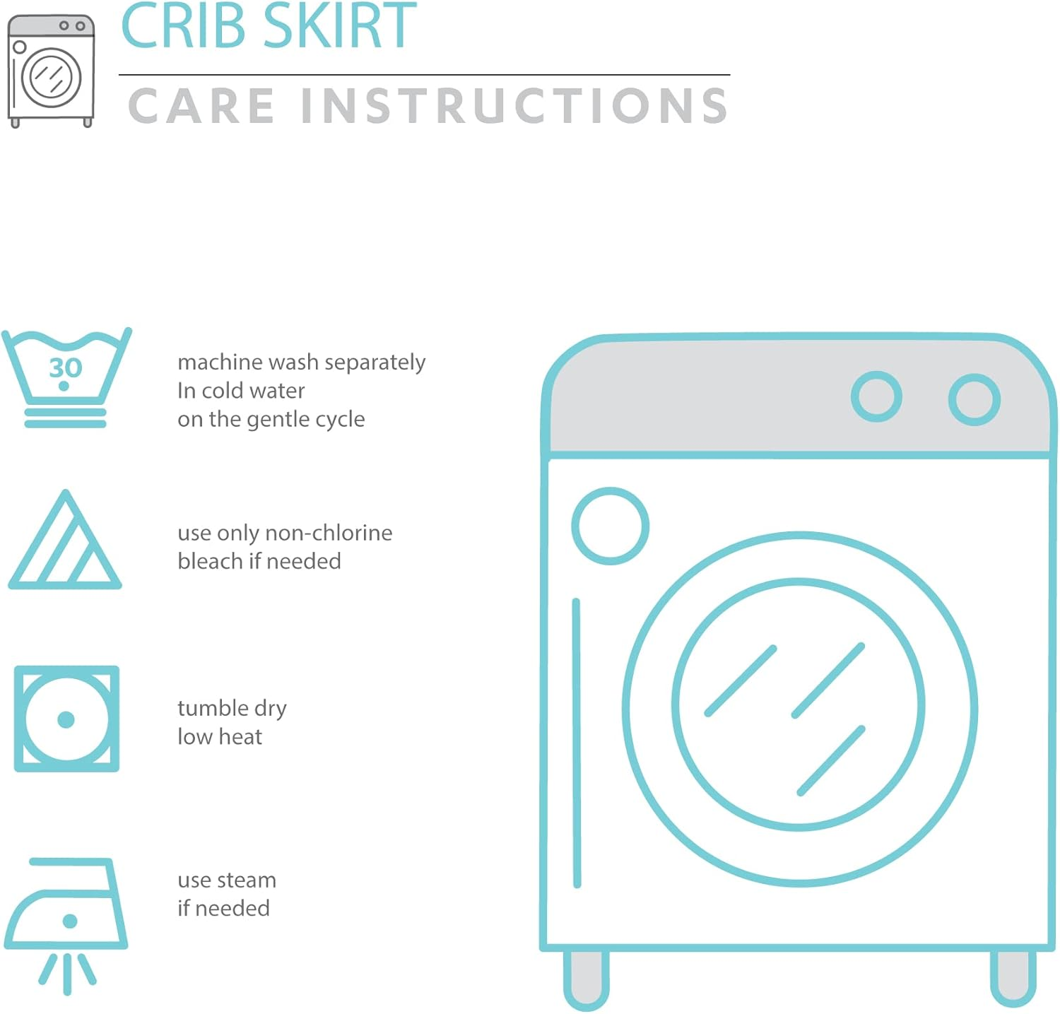 Lush Decor Ruffle Crib Skirt, 16" Drop, White image number 4