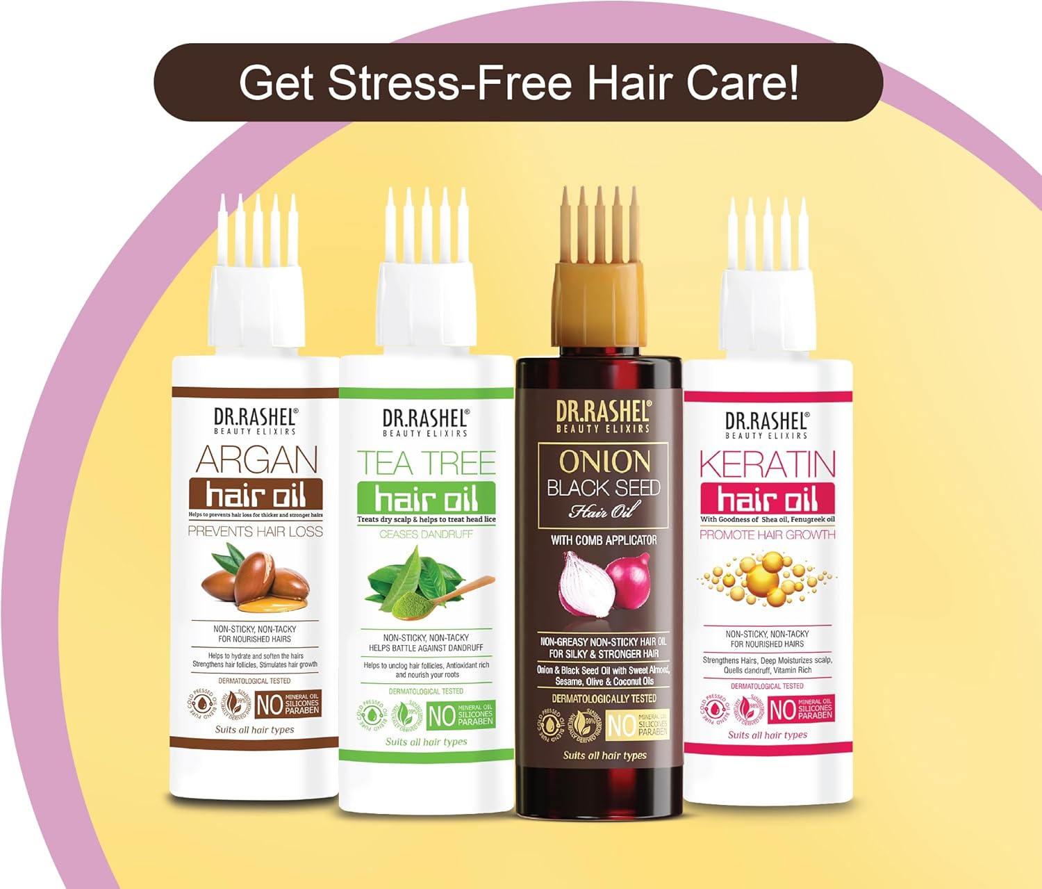 DR.RASHEL Onion Oil - Black Seed Onion Hair Oil with Comb Applicator - Controls Hair Fall - No Mineral Oil, Silicones & Paraben - 100 Ml image number 4