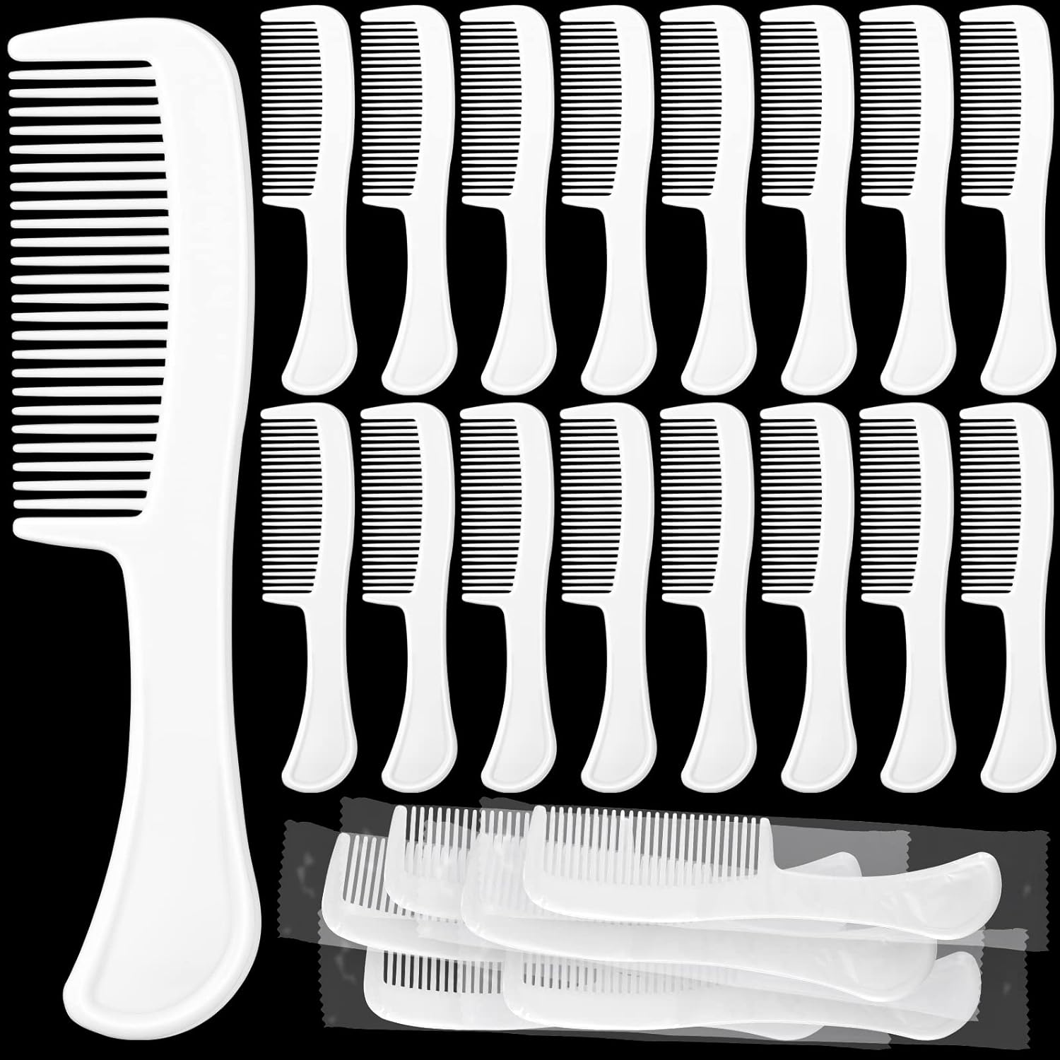 100 Pack Individually Wrapped Combs Disposable Combs Plastic Travel Comb Hair Combs for Hotel Shelter Homeless Charity Church Nursing Home Care Supplies, 5.9 Inch Long, White image number 5