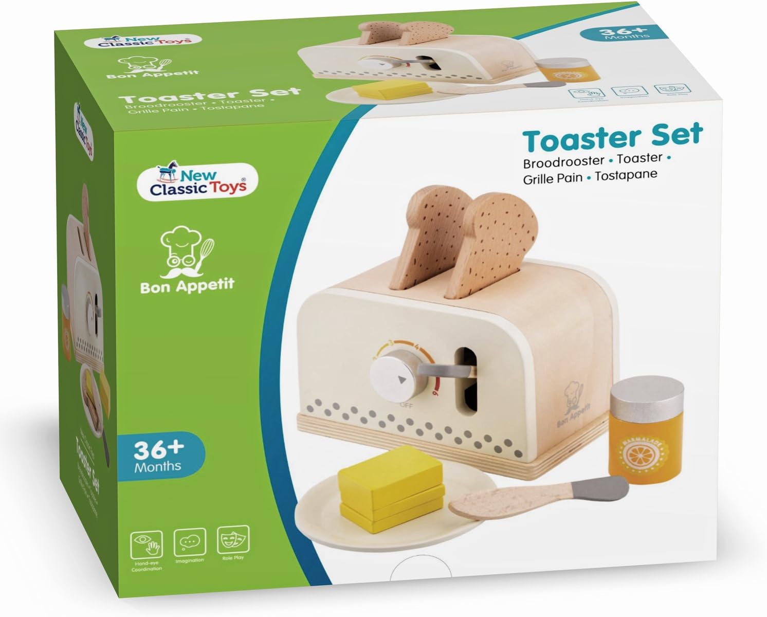 New Classic Toys 10706 Set, Red, Toaster - White image number 1