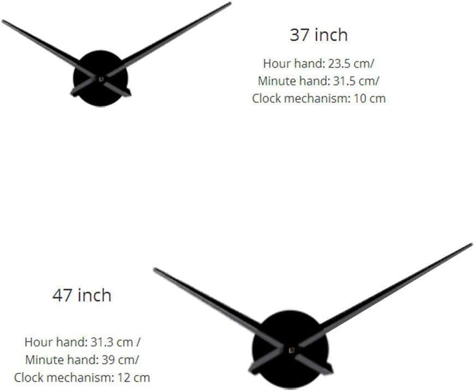 Guitar Variety Music DIY Giant Wall Clock Music Room Decor Frameless Big Needles Large Wall Clock Rock N Roll Guitar Wall Watch Black 47Inch(120Cm)