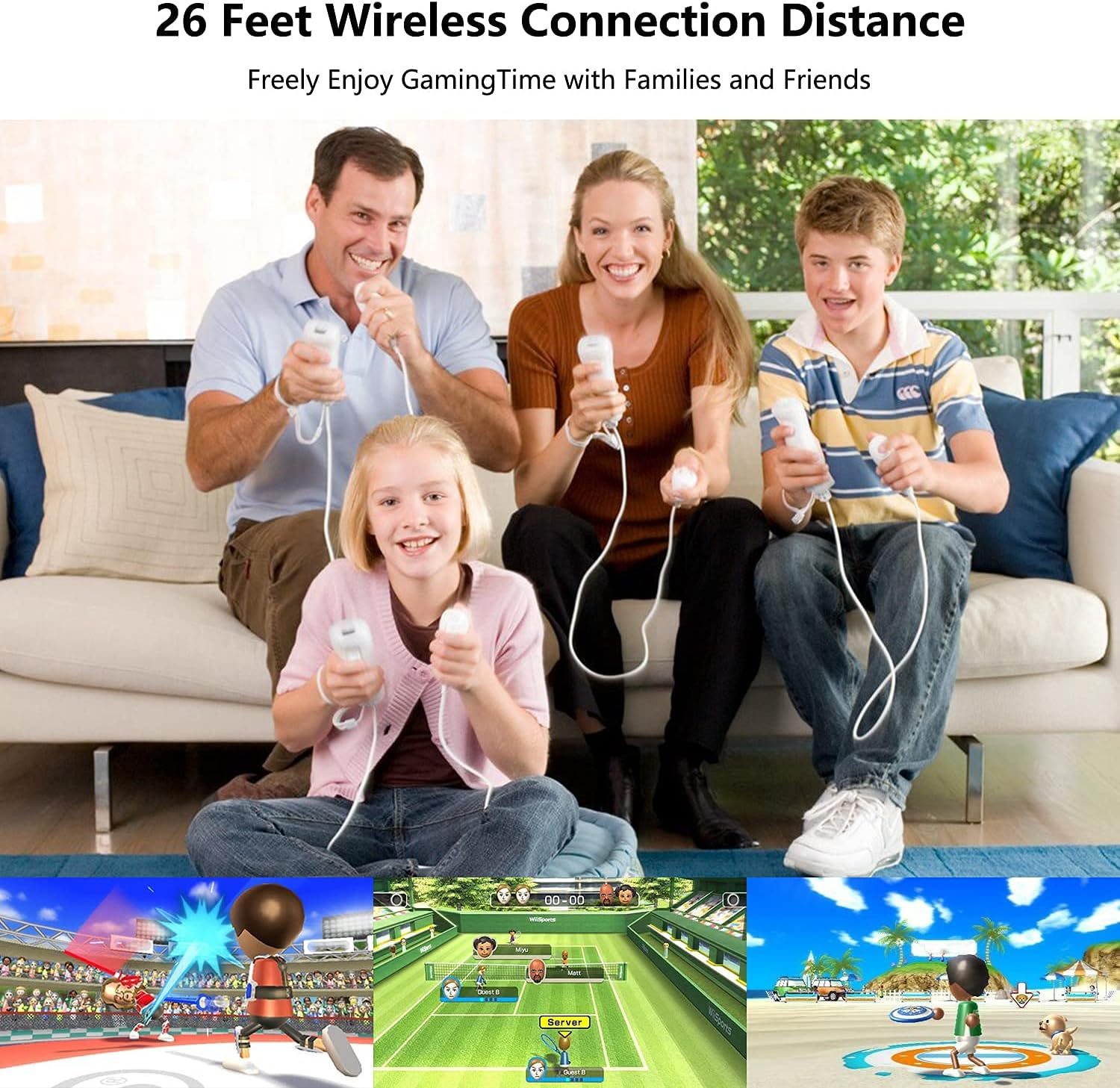 Yosikr Remote Wireless Controller Compatible for Nintendo Wii/Wii U Console - with Silicone Case and Wrist Strap (2 Pack Blue and Black) - Pink image number 2