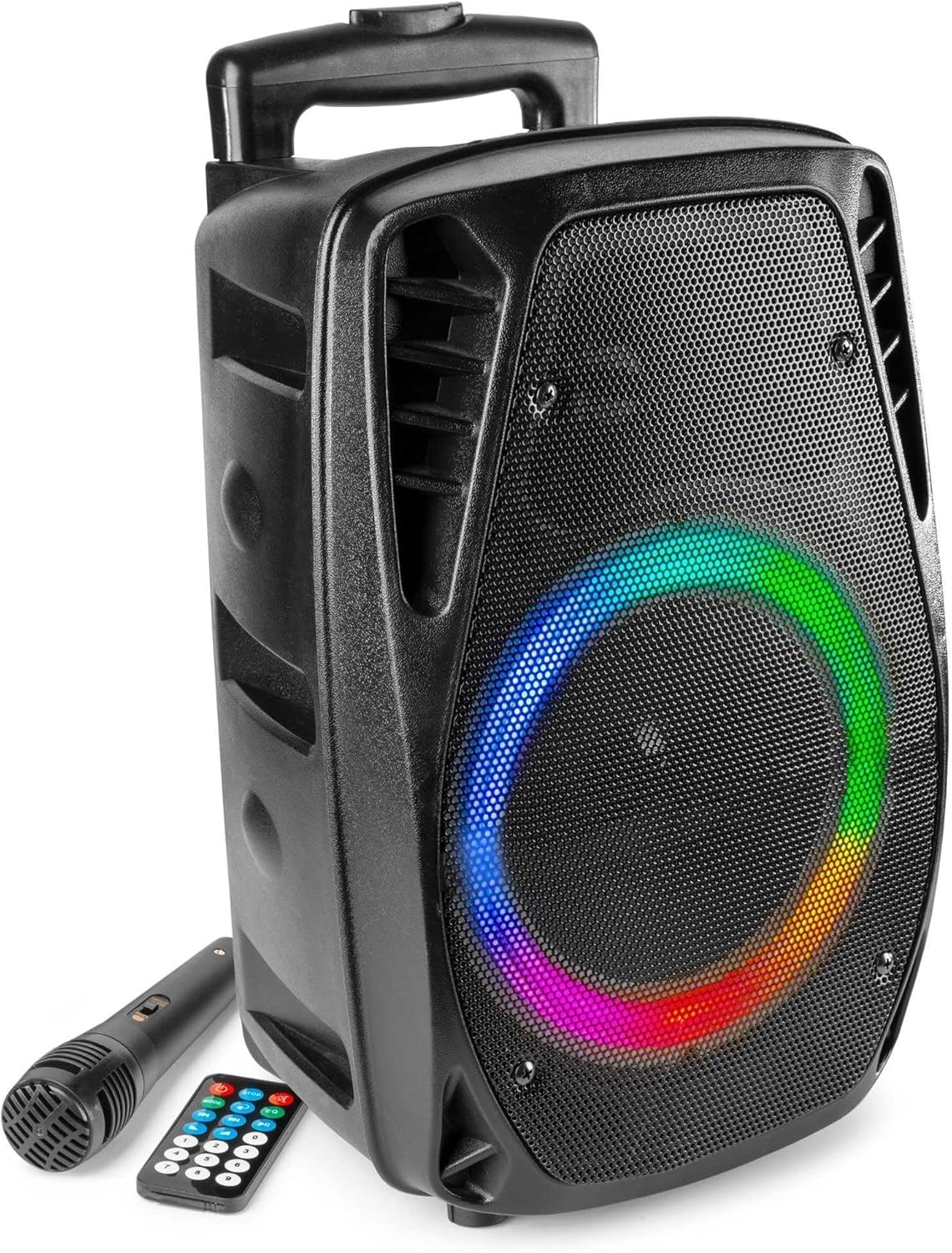 Fenton Portable PA Speaker Sound System with Microphone and Remote, Bluetooth, Party Lights, Built-In Battery FT8LED-MK2 image number 5