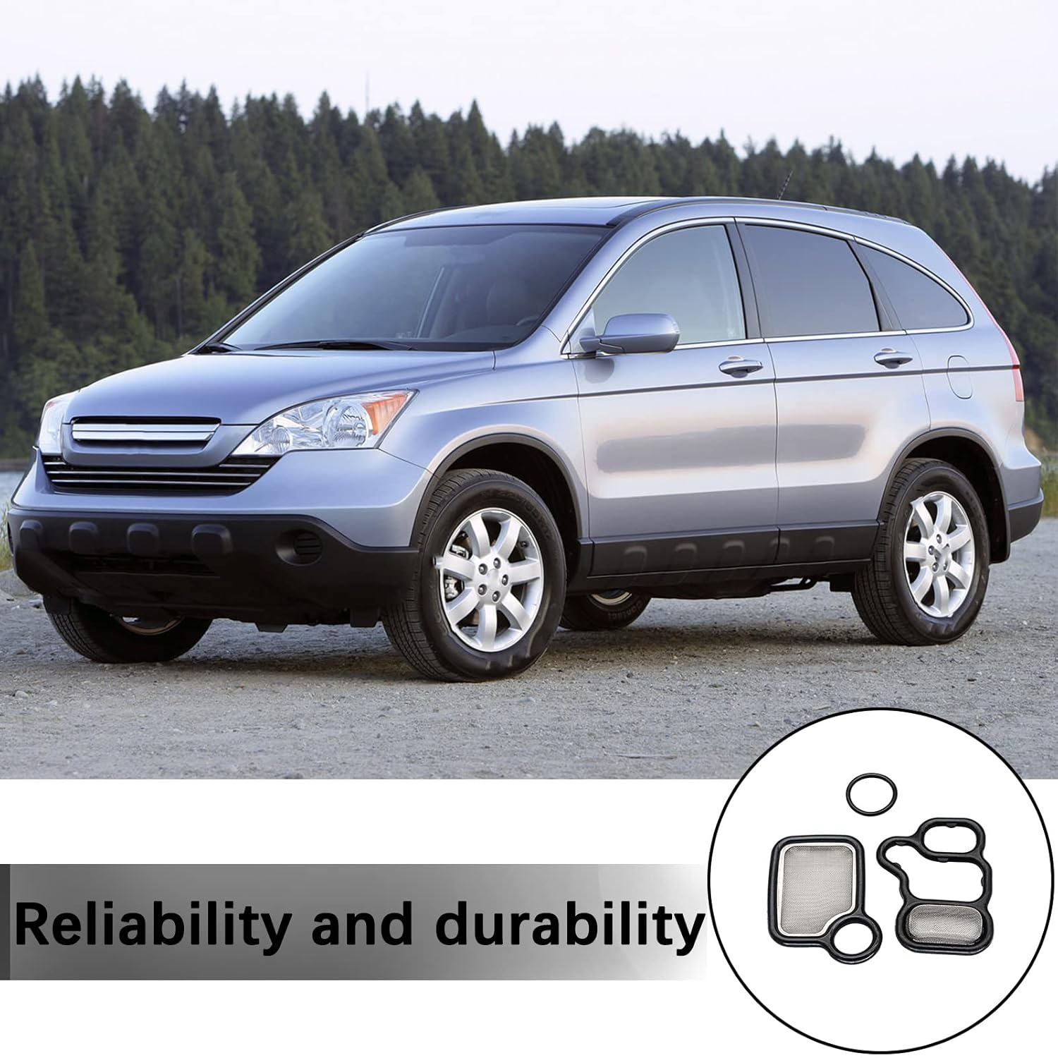 917-176 VVT VTEC Solenoid Gasket Valve Cover Set 3 Pcs 15815-RAA-A02 Fits 2002-2015 Honda CR-V Accord Element Civic Si Fit Accord Crosstour, Acura RSX Base & Type S TSX RDX,15845-RAA-A01 91319-PAA-A01 image number 5