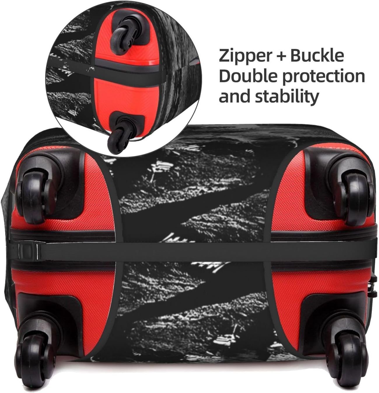 Obabo Programmer Programming Code Travel Luggage Cover,Washable Suitcase Cover Protector Anti-Scratch Suitcase Cover Fits 18-32 In, Lunar Astronaut, L image number 2