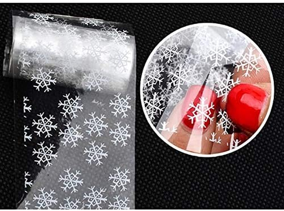 HANGQINGHENG Christmas Snowflake Nail Applique Silver Star Nail Art Applique Snowflake Mix Series image number 3