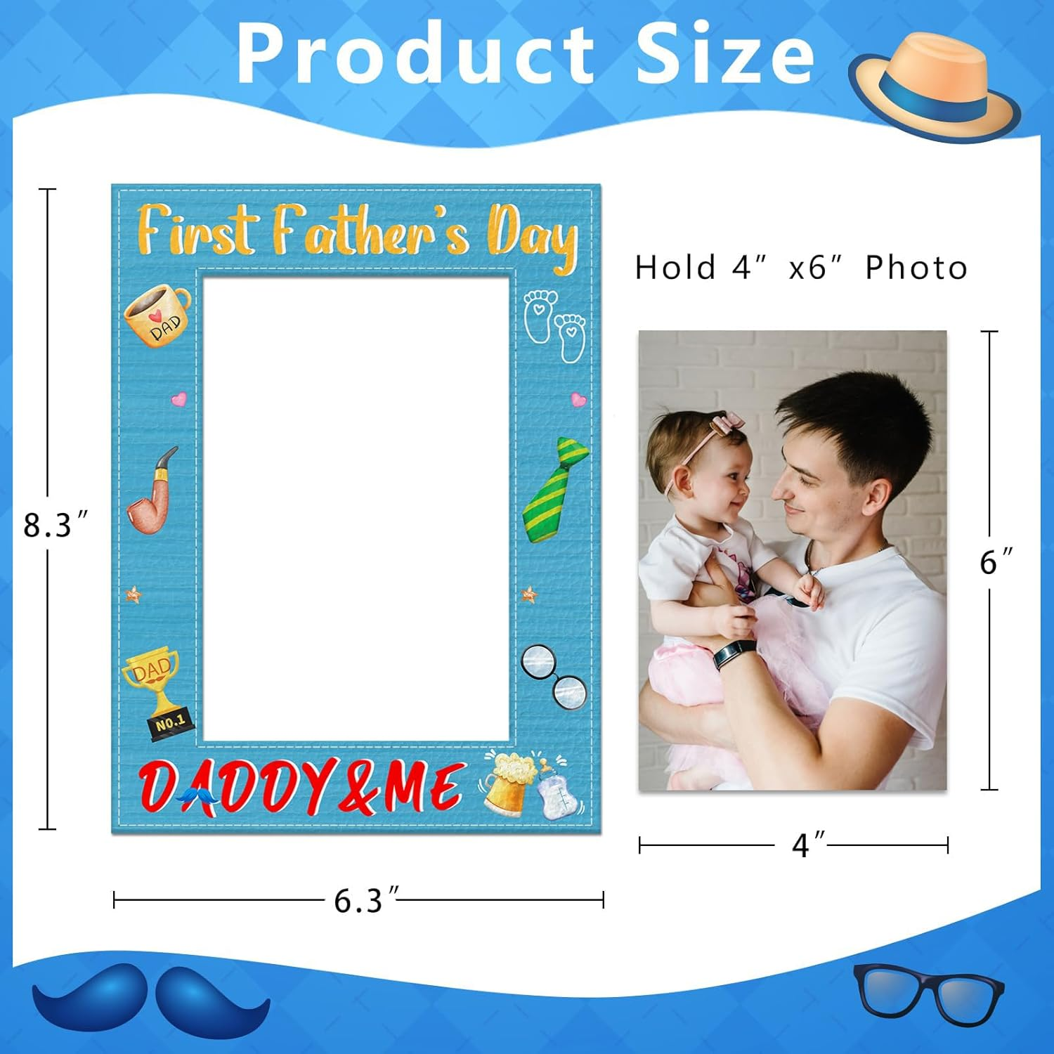 Daddy and Me First Fathers Day Picture Frame 1St Father&rsquo;S Day Photo Frame Gifts for New Dad Newborn Baby First Time Dad Photo Frames from Daughter Son Baby Nursery Decor image number 6