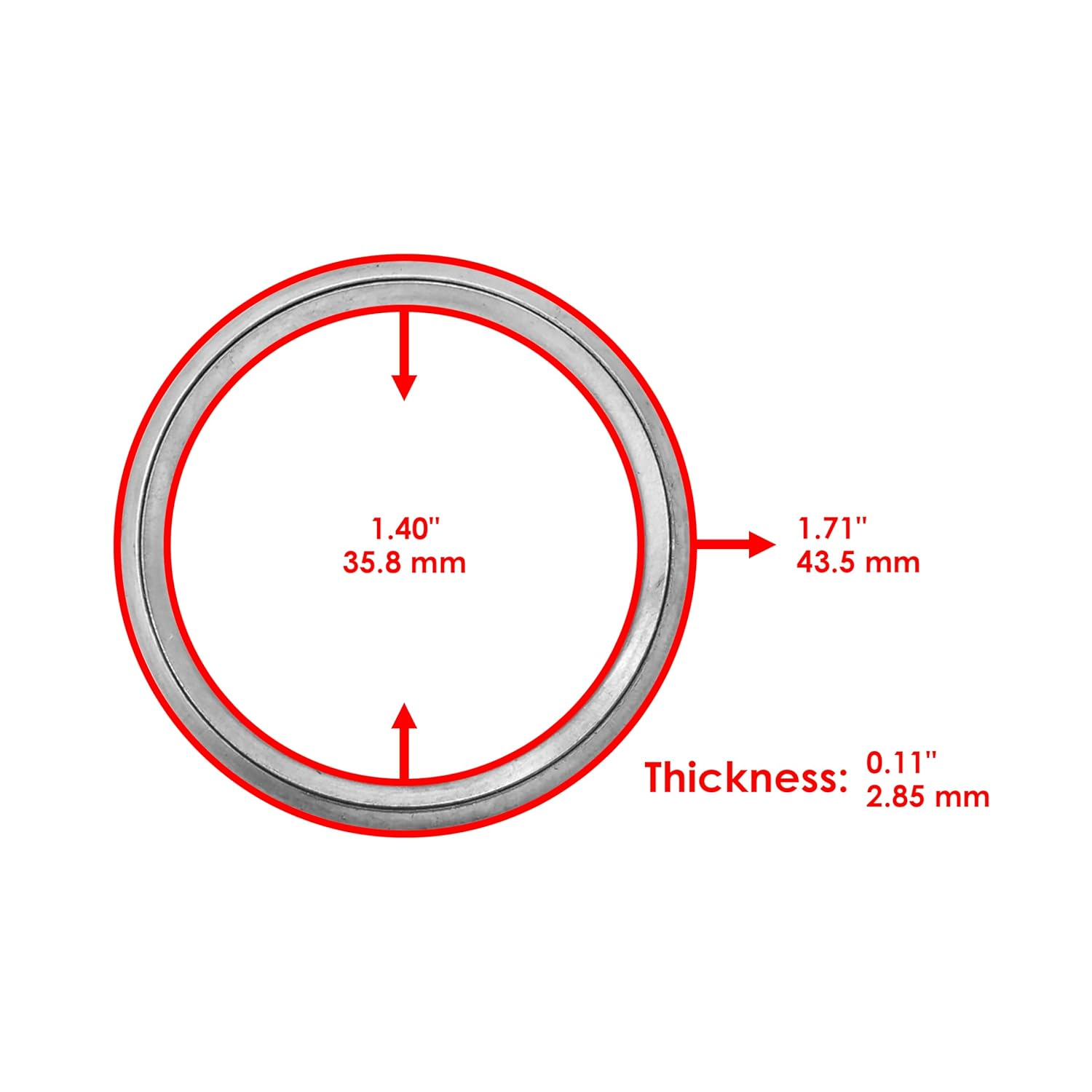 Caltric 2 Muffler Pipe Gaskets Compatible with Kawasaki Vn900 Vulcan 900 Classic Lt 2006-2016 image number 2