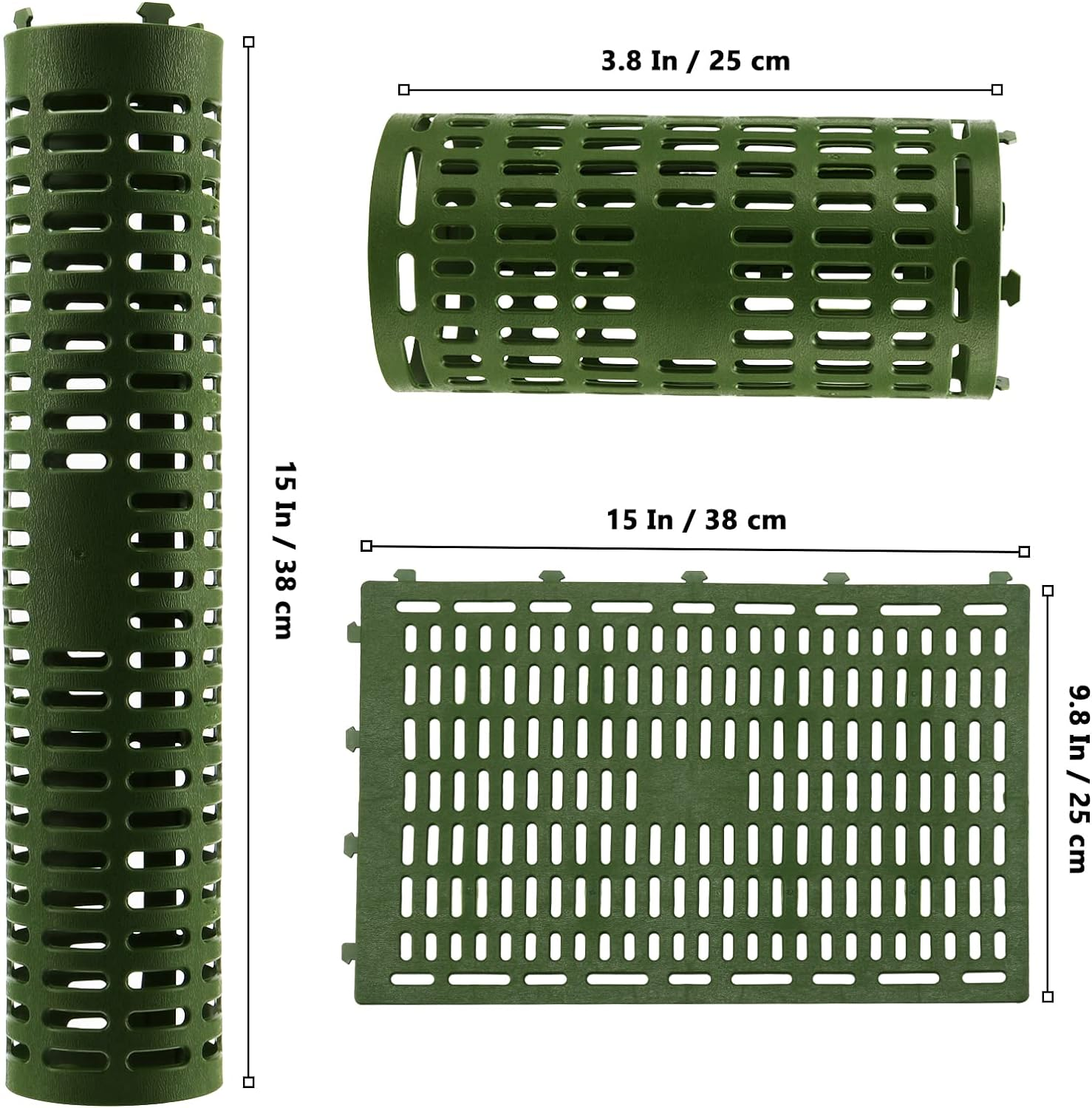 15 PCS Plastic Tree Trunk Protector, 15 X 10 Inch Adjustable Flexible Tree Guards with 100 PCS Black Zip Ties, Nursery Mesh Tree Bark Protector for Preventing Trees from Trimmers ﻿ image number 3