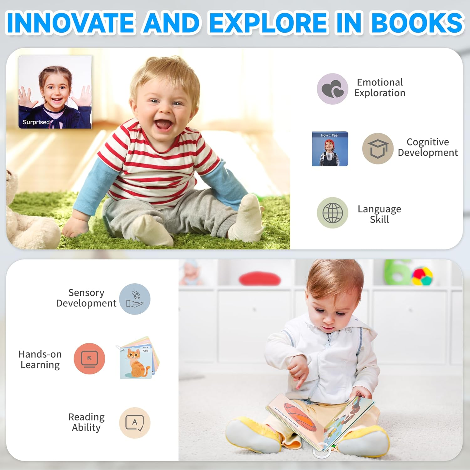 Montessori Toys for Babies 6-12 Months, 9 in 1 Educational Wooden Toys Set, Includes Object Permanent Box, Stacking Cups, Mirror Puzzle, Ring Stacker and More image number 6