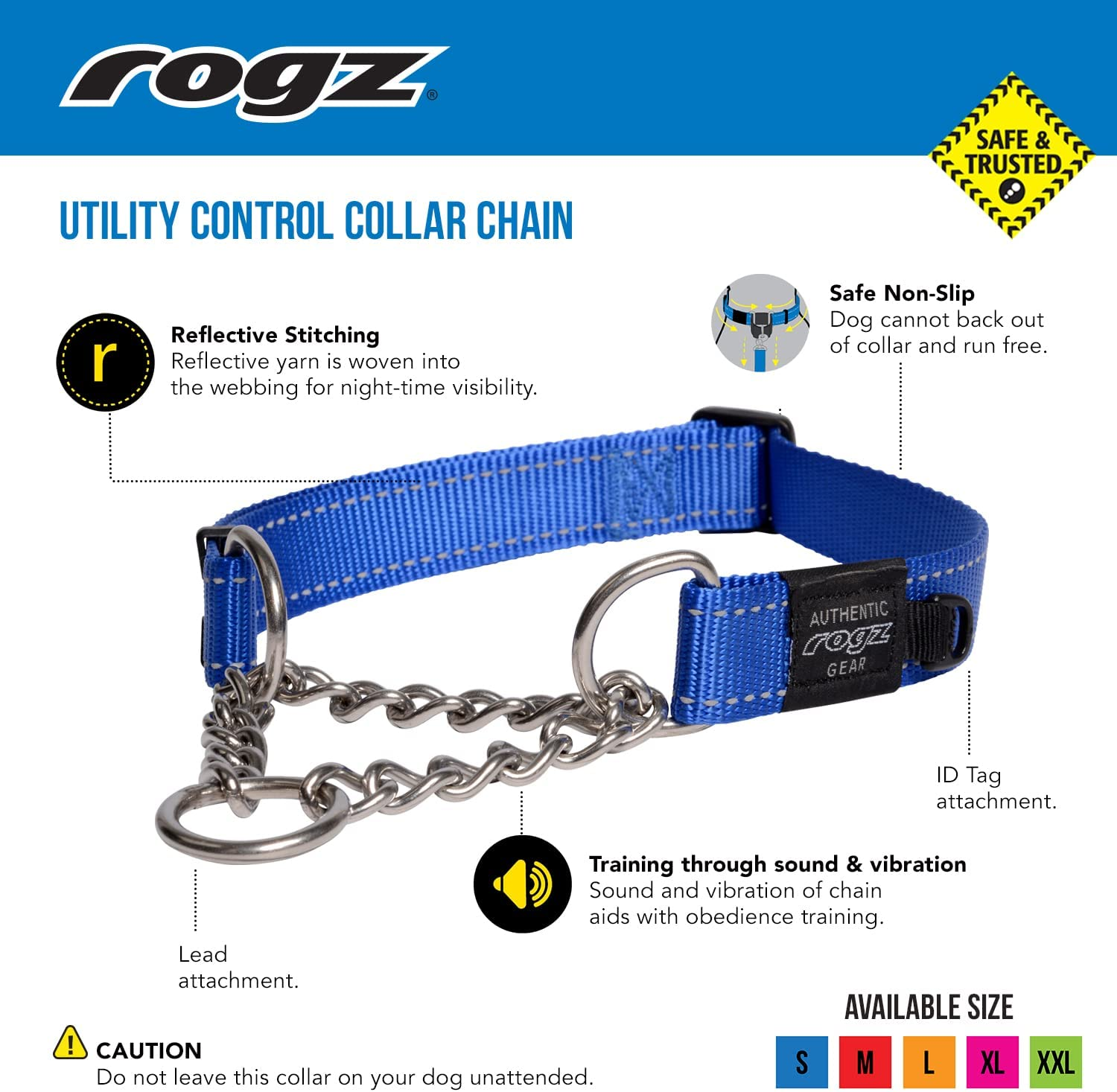 Rogz Obedience Dog Collar, Black, X-Large image number 2