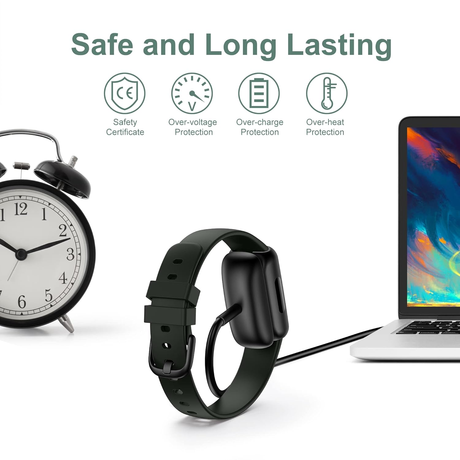 Charger Cable Replacement for Fitbit Inspire 3 (2 Pack/3.3Ft) image number 4