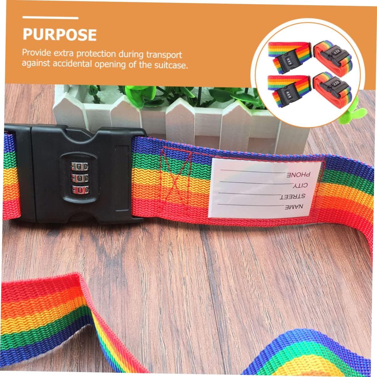 Veemoon 4Pcs Luggage Straps Bag Packing Straps Luggage Case Bundling Belts Tie down Strap Lashing Adjustable for Travel Suitcase image number 3