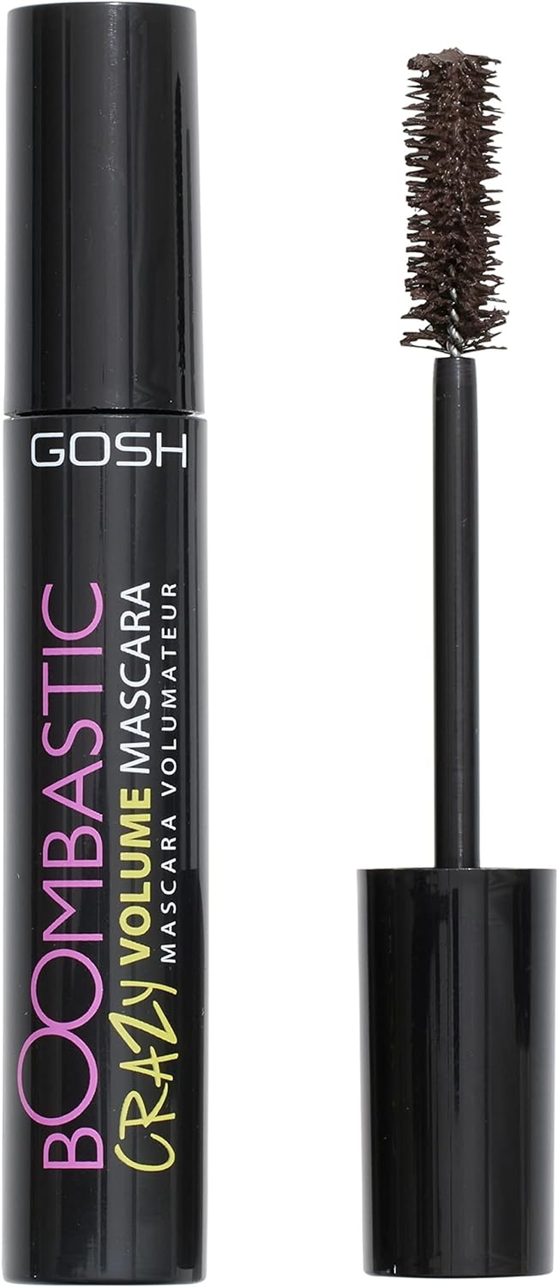 GOSH Boombastic Crazy Mascara for Extreme Volume and Long Eyelashes, Volume Mascara with Precise Brush Head, Eyelashes without Clumps, Skin-Friendly and Fragrance-Free, 004 Classic Grey