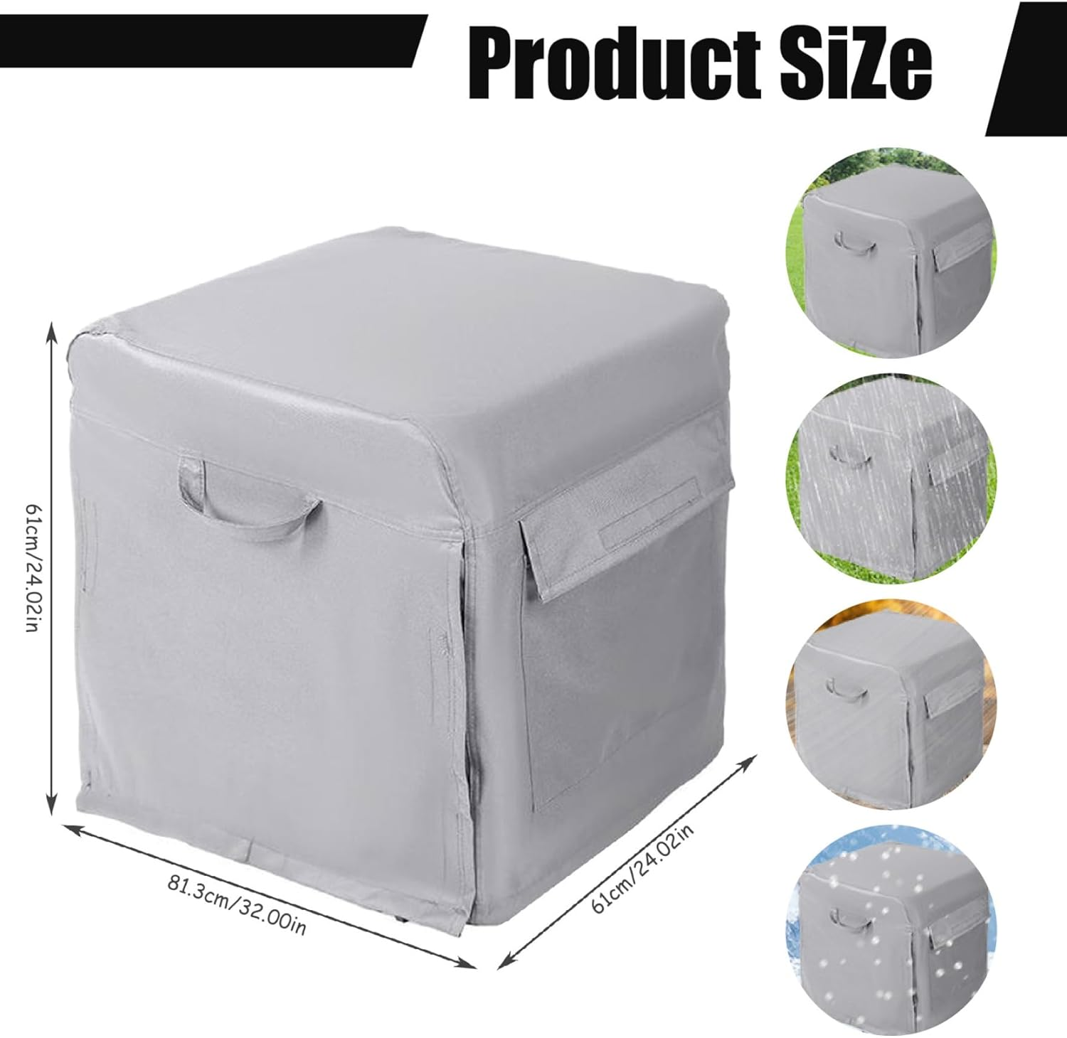 Generator Covers Heavy Duty 600D Oxford Cloth Generator Covers While Running, Water/Snow/Uv/Wind Proof Generator Covers, 20X26X20 Inch Portable Generator Covers for Outside image number 1