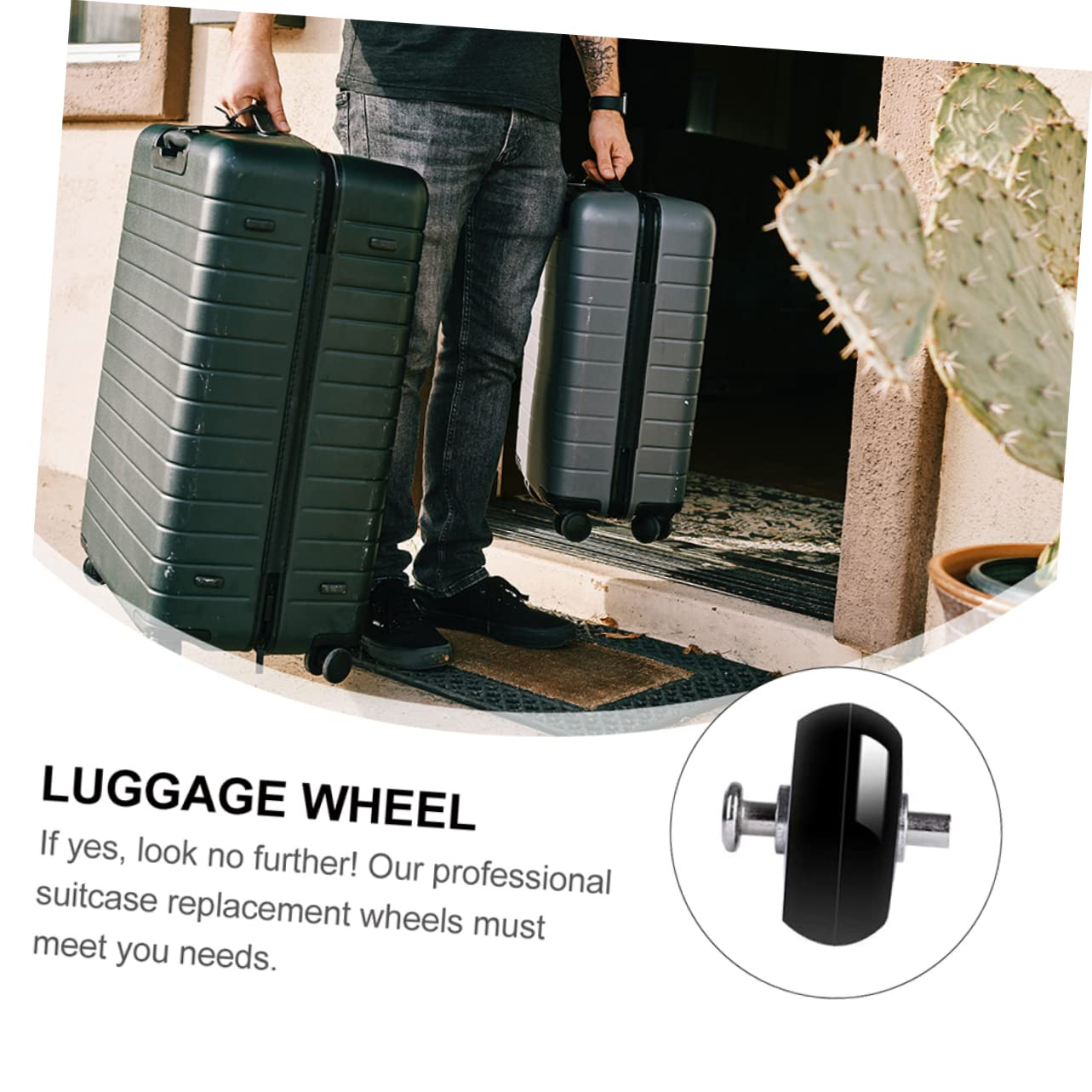 CHILDWEET Luggage Wheel Replacement Kit Rubber Sturdy Caster for Suitcase Repair with High Load Capacity and Quiet Operation for Travel Bags image number 2