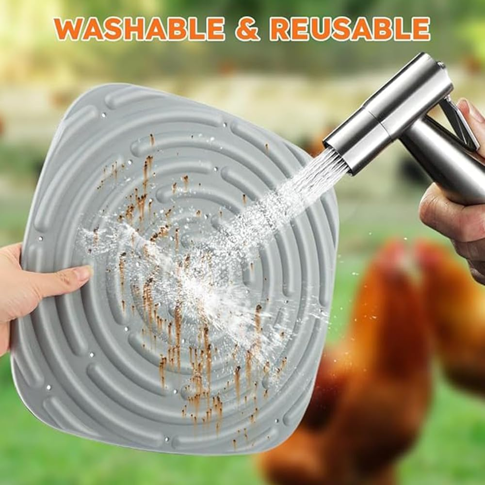 6 PCS Chicken Nesting Box Pads,Chicken Nesting Pad Washable Reusable Nest Box Liner Chicks Bedding Mat for Chicken Coop Laying Eggs Liner,Chicken Nesting Pads for Coop,11.8 X 11.8 Inch(Grey) image number 6