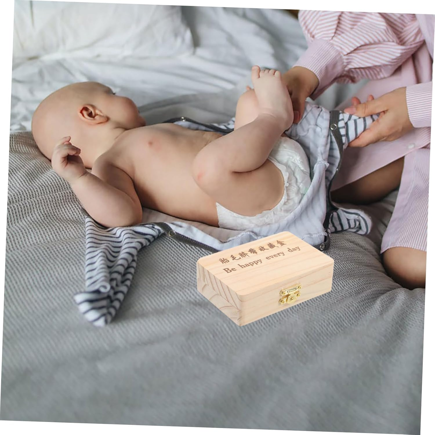 Fetal Hair and Umbilical Cord Keepsake Box Adorable Storage Bottle for Memories Shower Organizer for Teeth Hair Preservation Bottle Slot Design image number 4