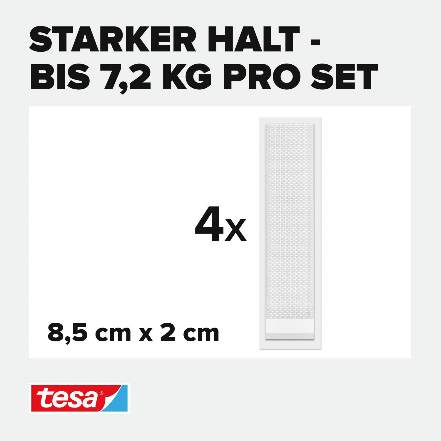 Tesa Powerstrips Click - Velcro Adhesive Pads for Clicking on and off Picture Frames and Wall Decorations No Drilling - Self-Adhesive Velcro Strips with on and off Click System - Large - 4 X 2 Pieces image number 4